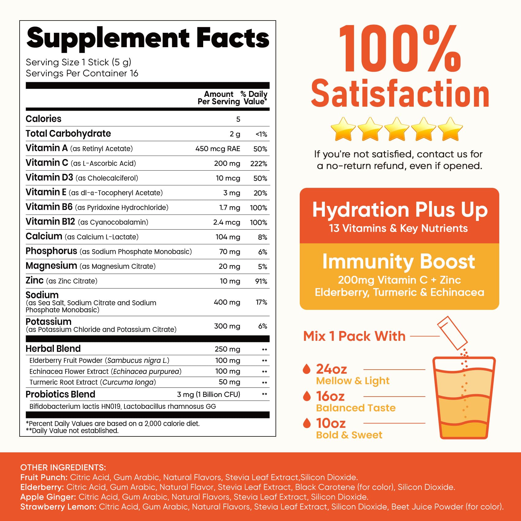 Venture Pal 2-in-1 Hydration + Immune Electrolytes Powder Packets with 7 Electrolytes & 6 Vitamins, Elderberry, Turmeric, Echinacea | Liquid Daily IV Drink Mix Venture Pal buy supplements canada