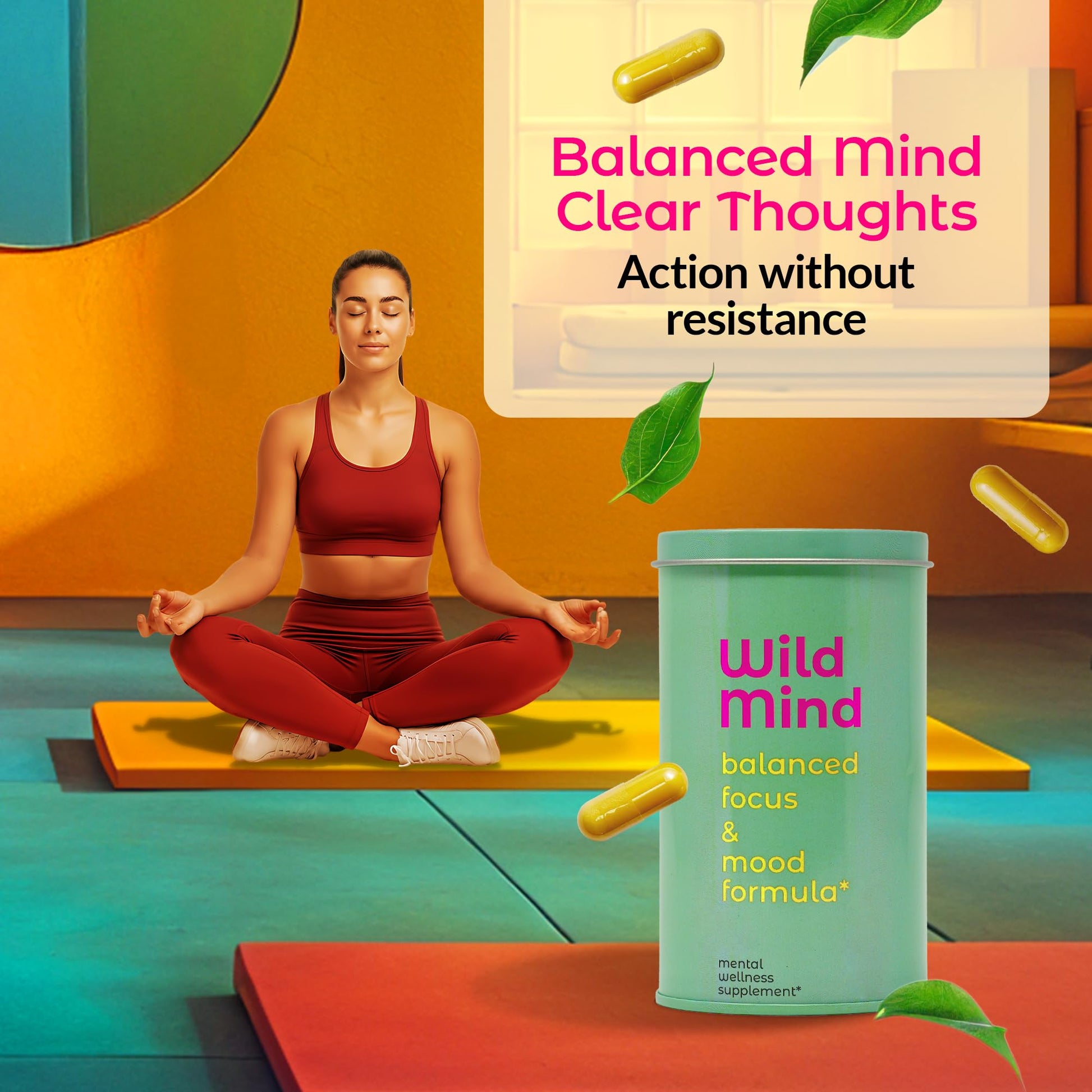 Wild Mind Mental Clarity Balanced Focus & Mood Support Supplement for Mental Wellness– 4-Ingredient Nootropic Brain Support for Calm & Energy – Vegan, 90 Capsules, 30-Day Supply Wild Mind buy supplements canada