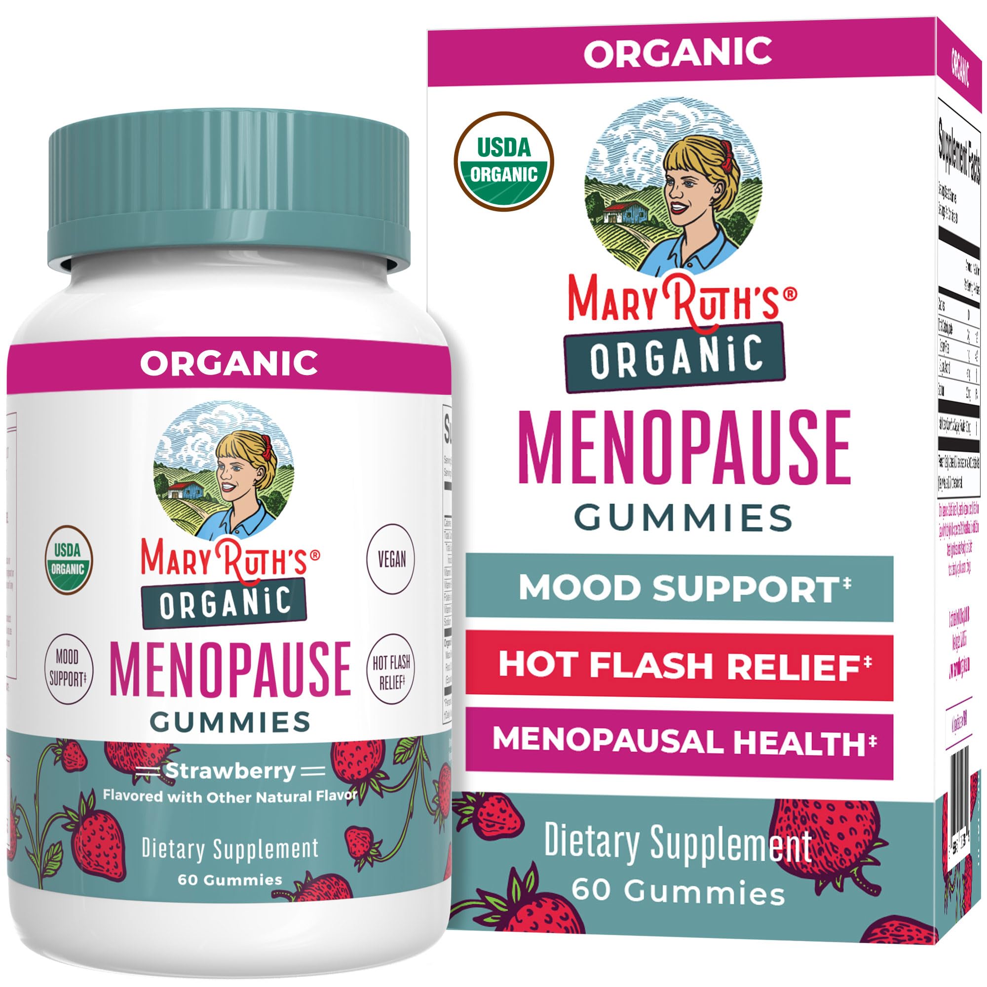 Organic Menopause Gummies by MaryRuth's | Menopause Supplements for Women | Mood Support | Hot Flash Relief | Maca Root | Black Cohosh | USDA Organic | Non-GMO | Vegan | 30 Servings MARYRUTH'S buy supplements canada