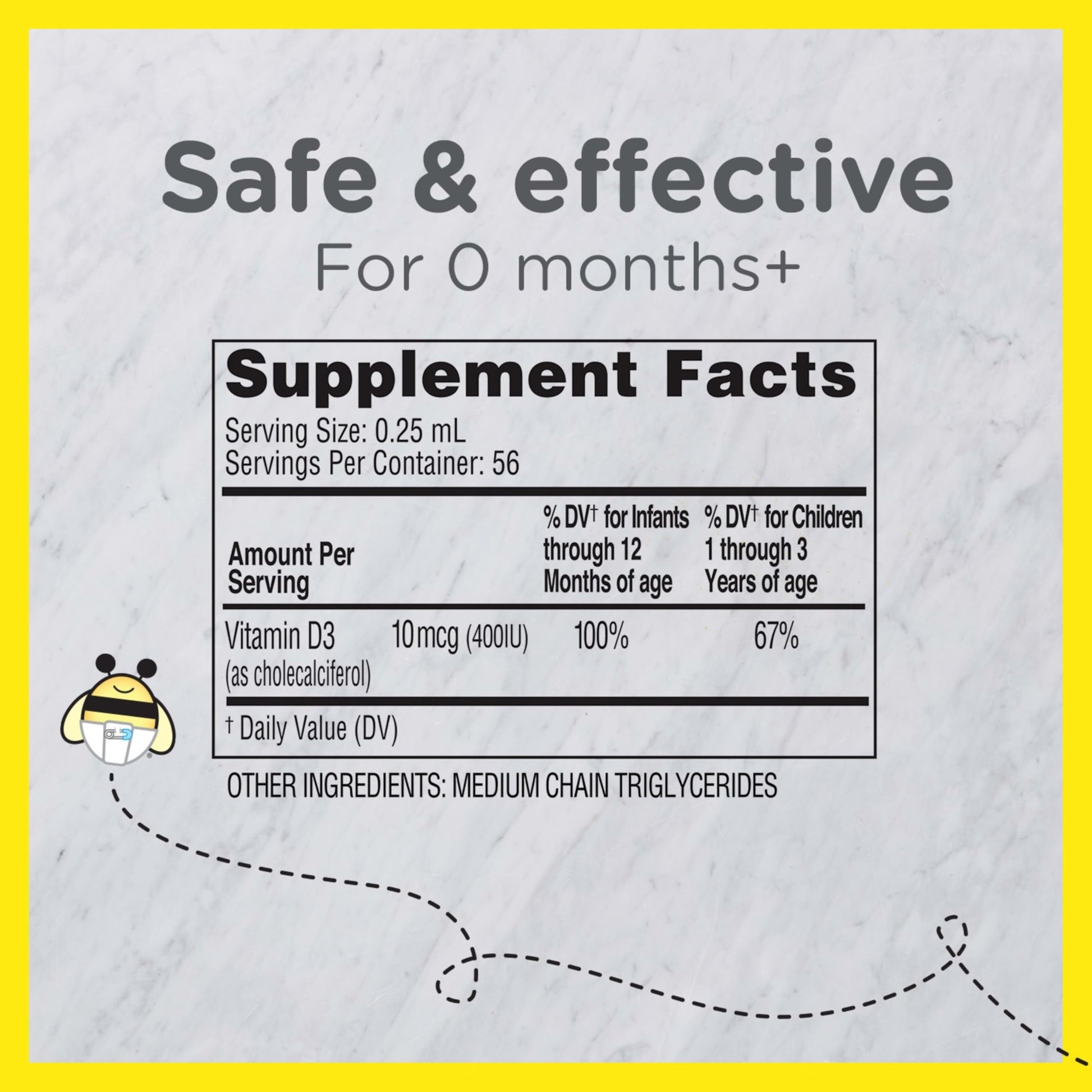 Zarbee's Vitamin D Drops for Infants, 400IU (10mcg) Baby & Toddler Liquid Supplement, Newborn & Up, Dropper Syringe Included, 0.47 Fl Oz Zarbee's buy supplements canada