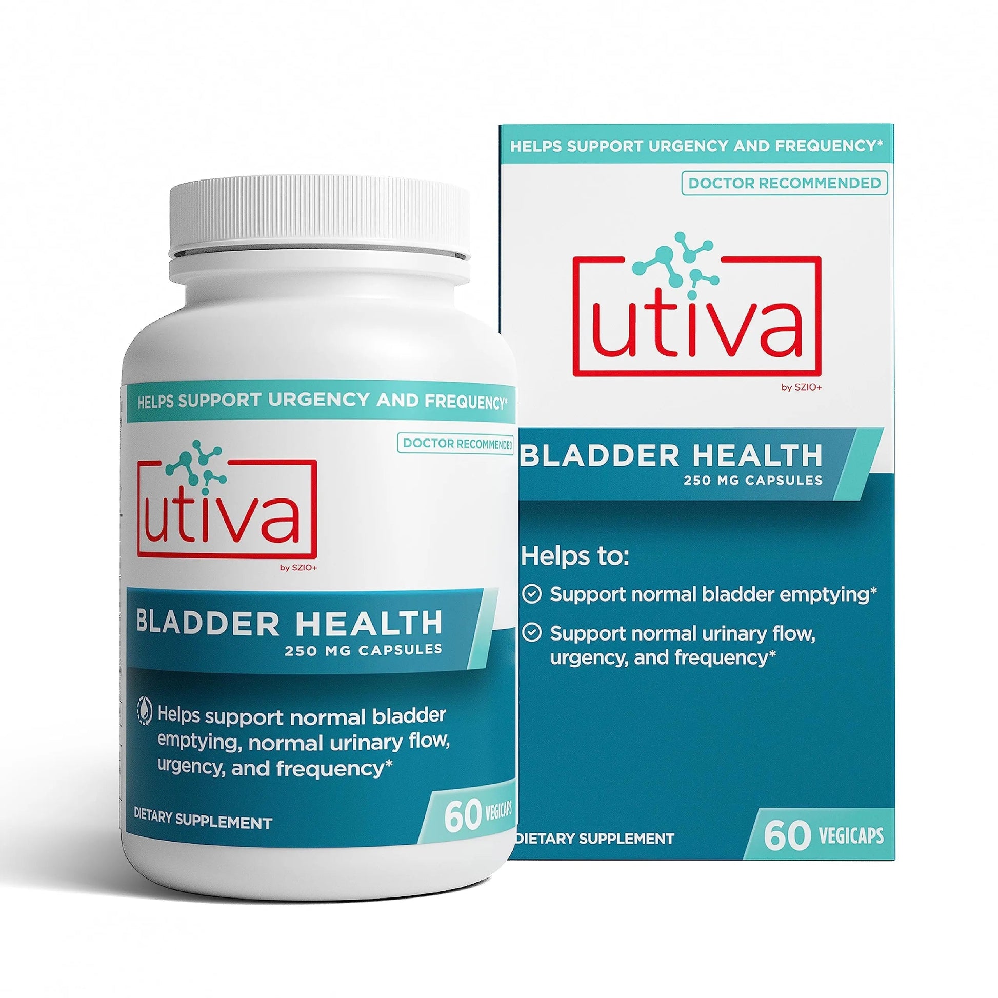 Szio+ Utiva Bladder Health - Control Supplement for Overactive Bladder and Lower Urinary Tract Health - Clinically Proven to Reduce Frequency and Urgency - 60 Capsules Szio+ buy supplements canada
