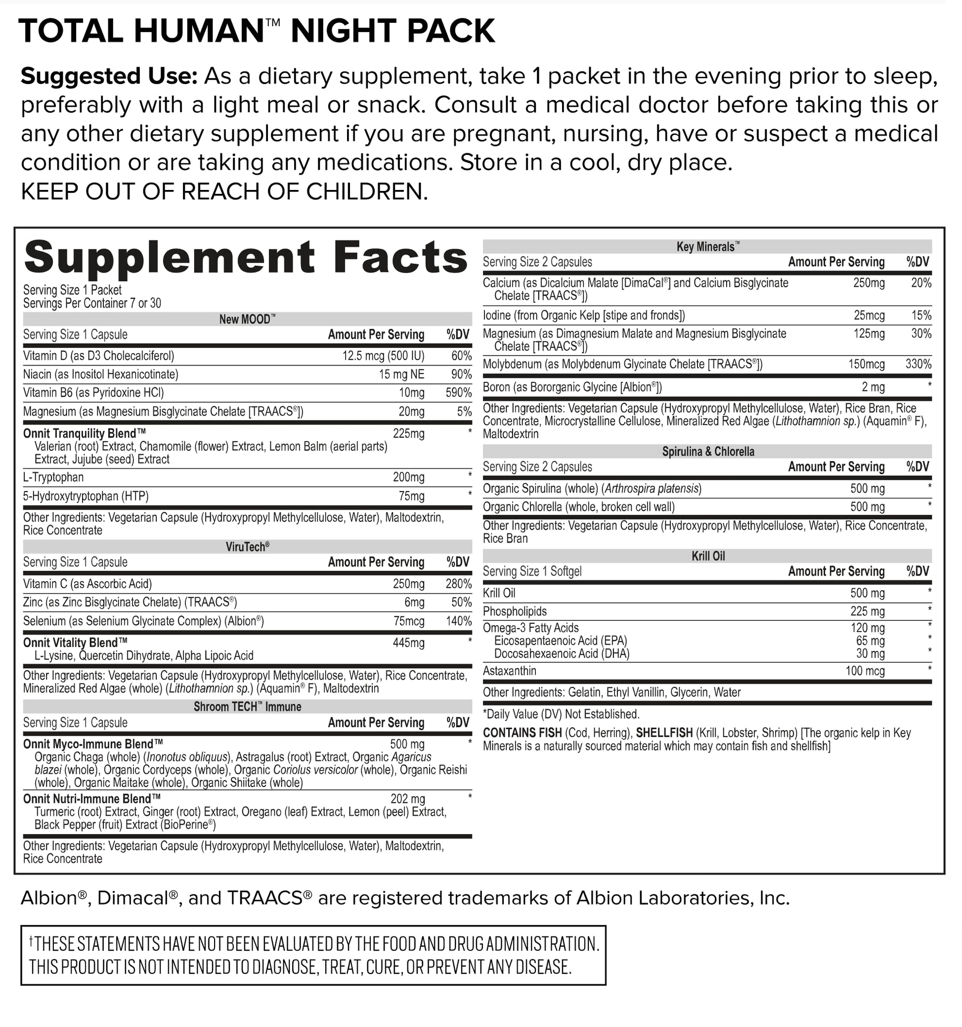 ONNIT Total Human Day and Night Vitamin Packs for Men and Women,Capsule, 30-Day ONNIT buy supplements canada