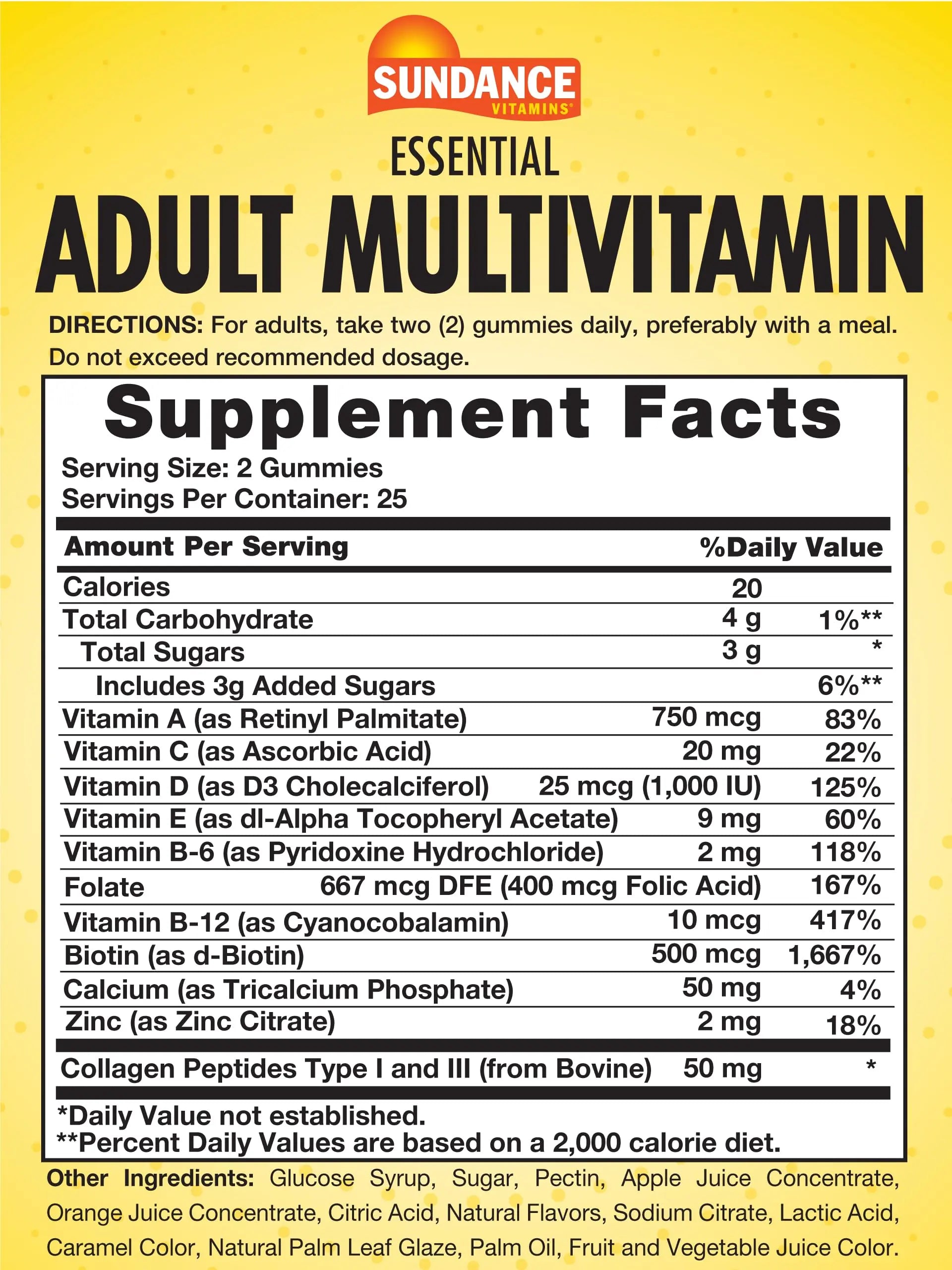 Sundance Multivitamin Gummies for Adults | for Men & Women | Mixed Berry Flavor | Non-GMO and Gluten Free Supplement Sundance buy supplements canada