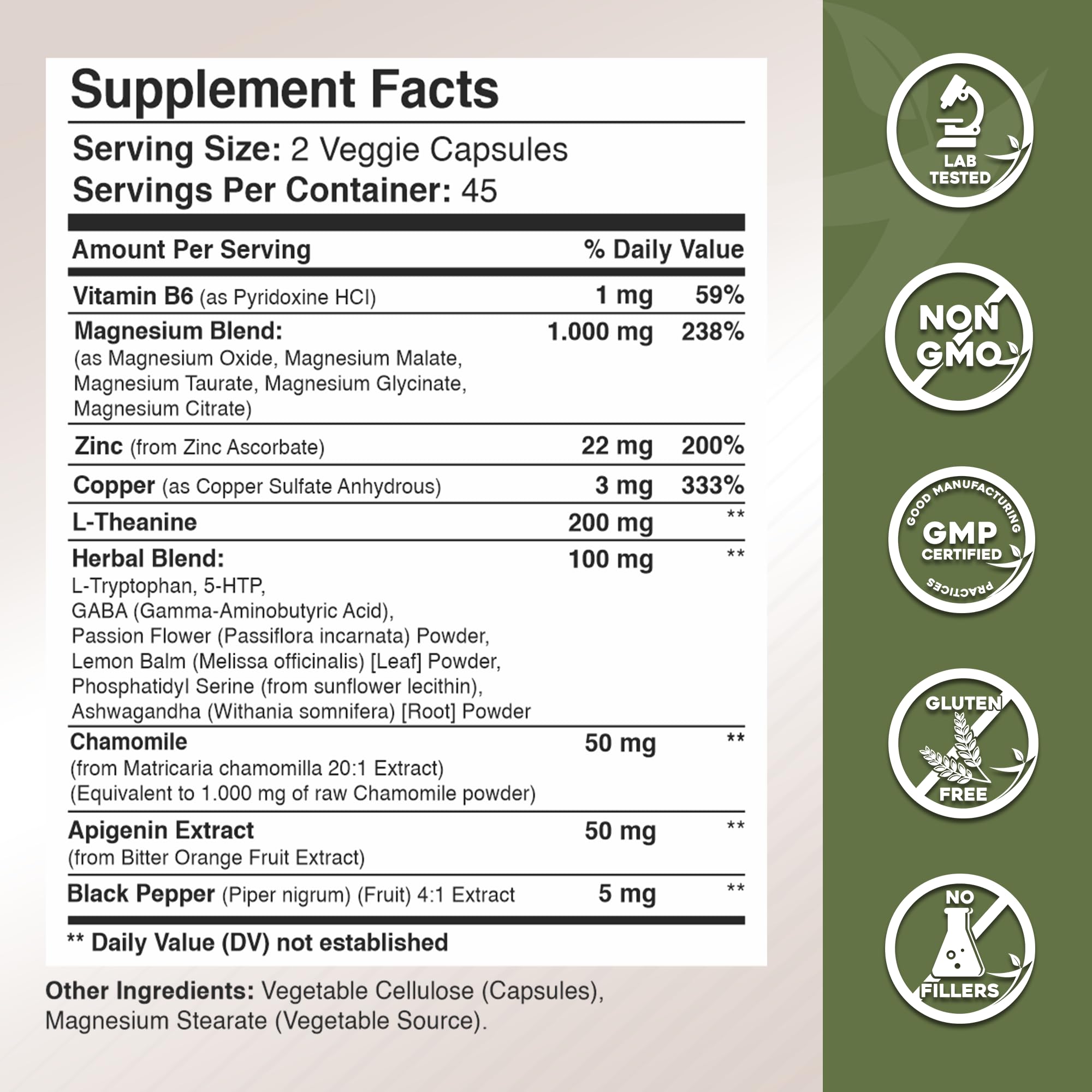 Gade Nutrition Magnesium Glycinate & Magneisum Supplements with Apigenin, L Theanine 200 mg, 5 HTP, GABA Calm Brain Booster Supplement Sleep Aid Ashwagandha L Tryptophan Chamomile GADE NUTRITION BOOST YOUR HEALTH buy supplements canada