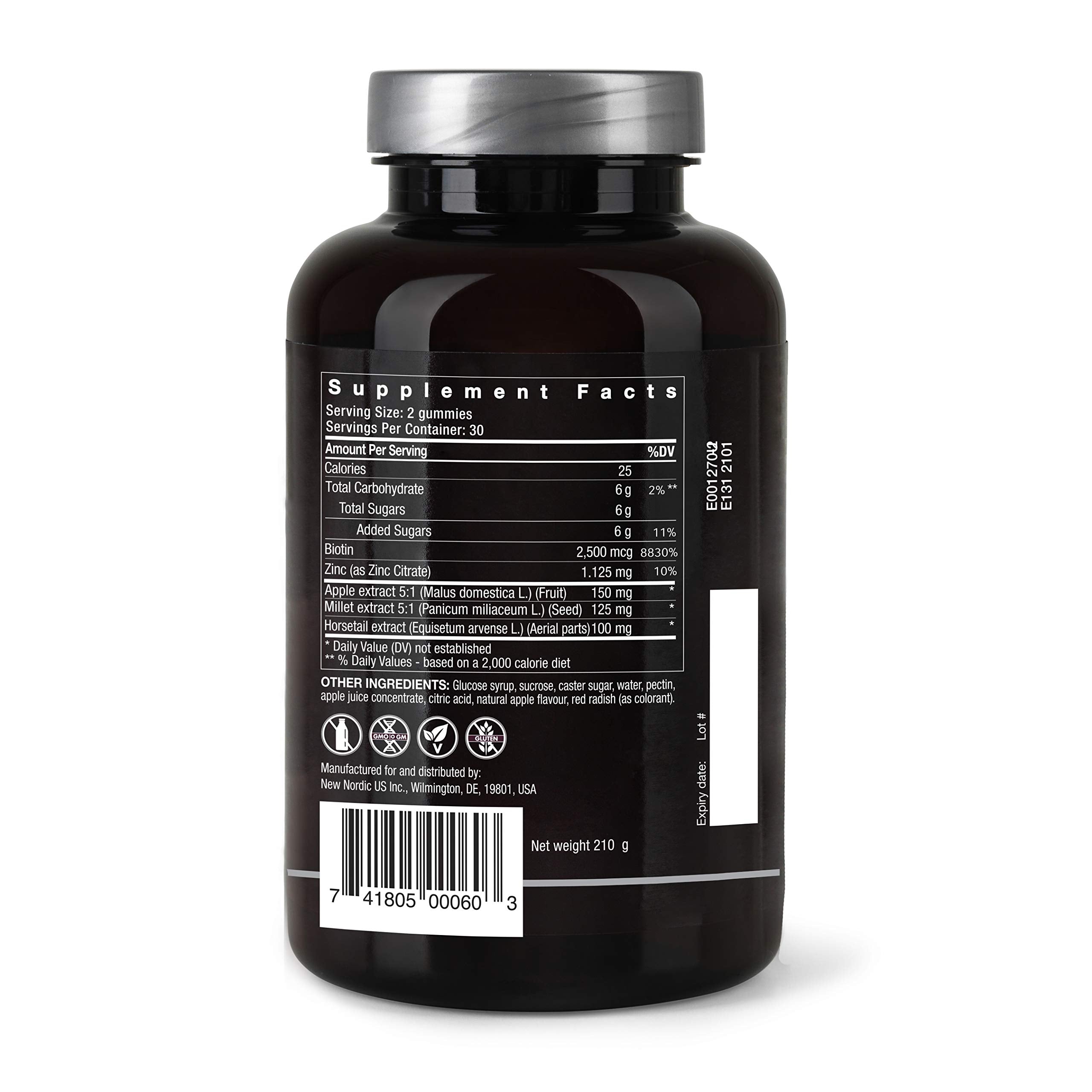 NEW NORDIC Hair Volume Gummies, 2500 mcg Biotin, Daily Hair Vitamins Supplement to Support Hair Skin & Nails, Vegan, 60 Count (Pack of 3) NEW NORDIC buy supplements canada