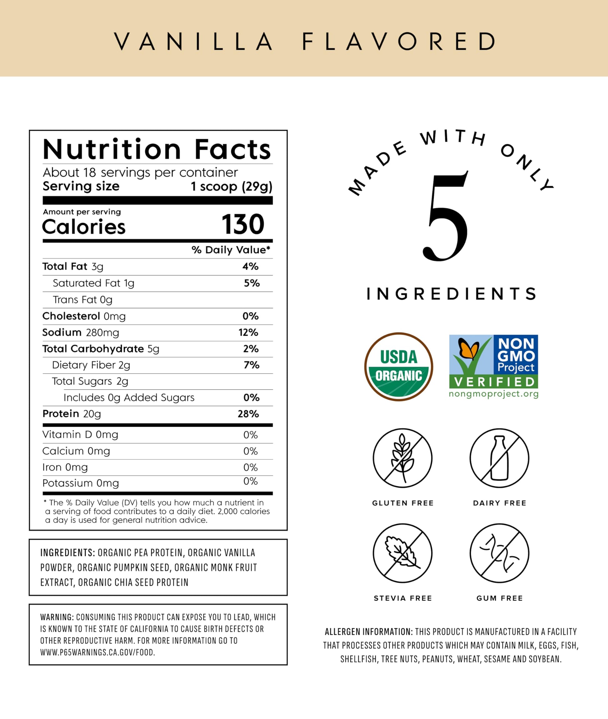 Truvani Organic Plant Based Protein Powder | Vanilla | 20g Pea Protein | 18 Servings | Vegan & Keto | Gluten & Dairy Free | Low Carb | No Added Sugar Truvani buy supplements canada