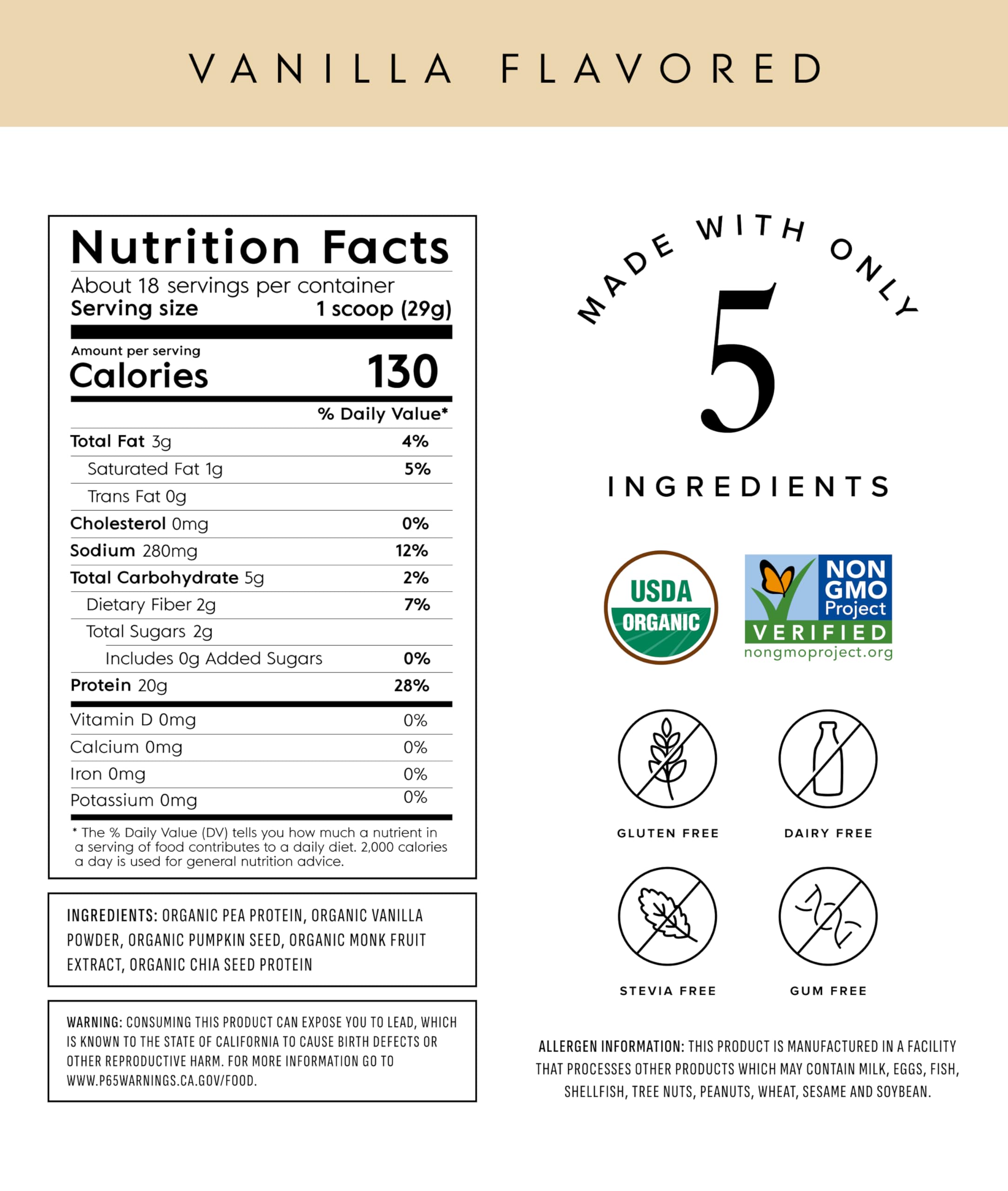 Truvani Organic Plant Based Protein Powder | Vanilla | 20g Pea Protein | 18 Servings | Vegan & Keto | Gluten & Dairy Free | Low Carb | No Added Sugar Truvani buy supplements canada