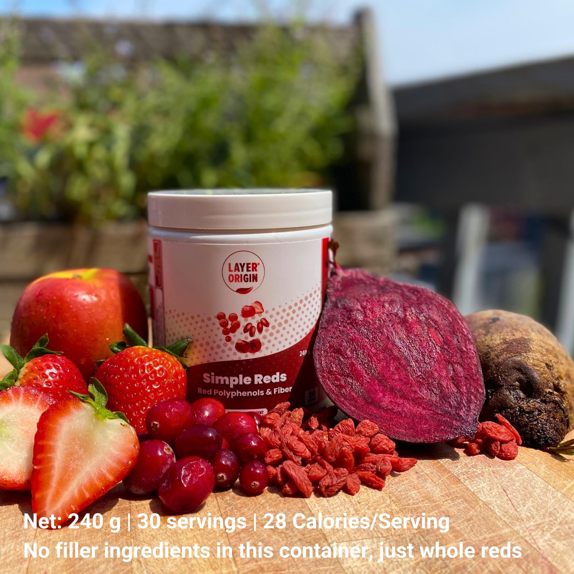 Layer Origin Simple Reds - Organic Red Polyphenols Whole Fruit Powder | Five Real Whole Fruits | 30 Servings Layer Origin buy supplements canada