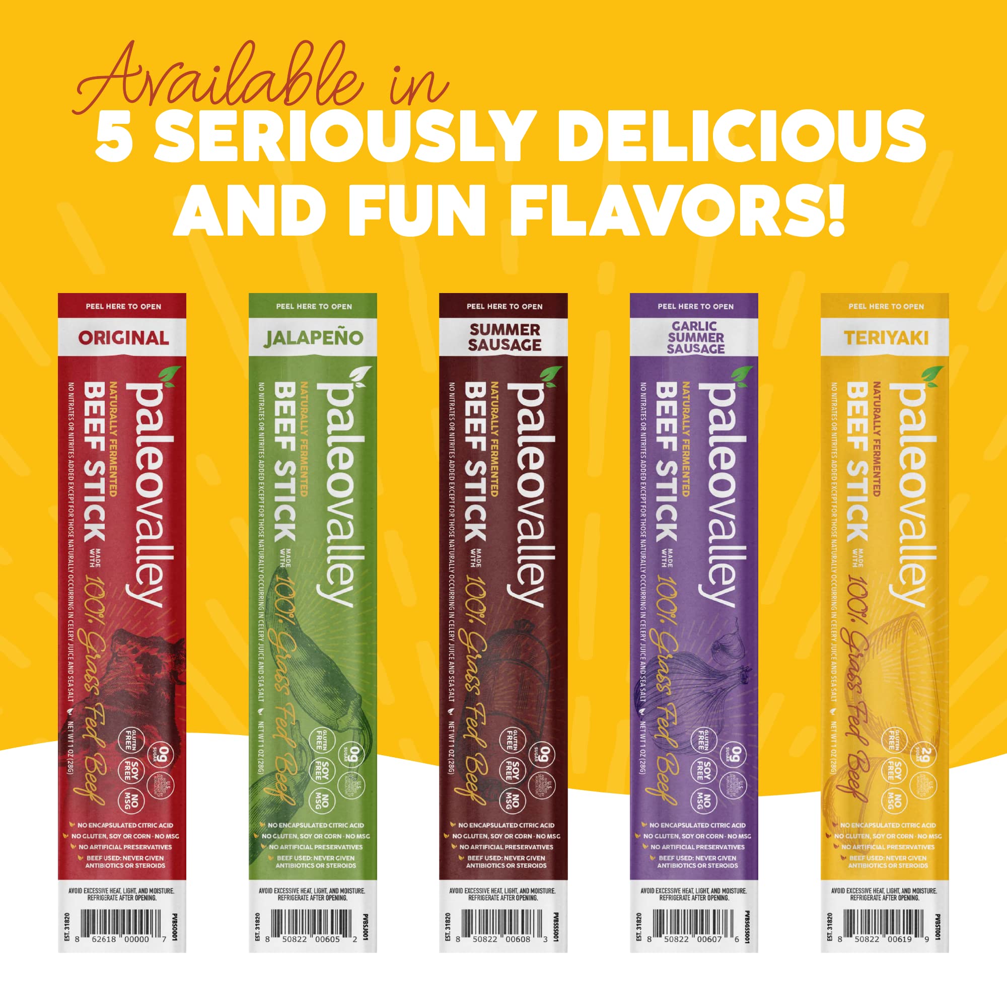 Paleovalley 100% Grass Fed Teriyaki Beef Sticks - Delicious Gluten Free Beef Snack - High Protein Keto Friendly Paleovalley buy supplements canada