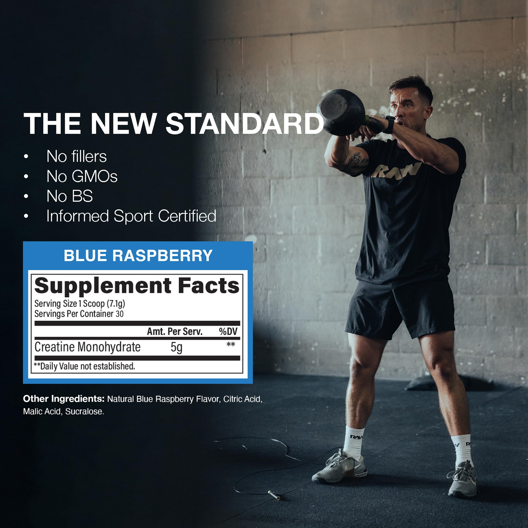 RAW Nutrition Creatine Monohydrate Powder, Blue Raspberry (30 Servings) - Micronized Creatine Monohydrate Supplement for Workout Performance, Build Muscle & Strength RAW buy supplements canada