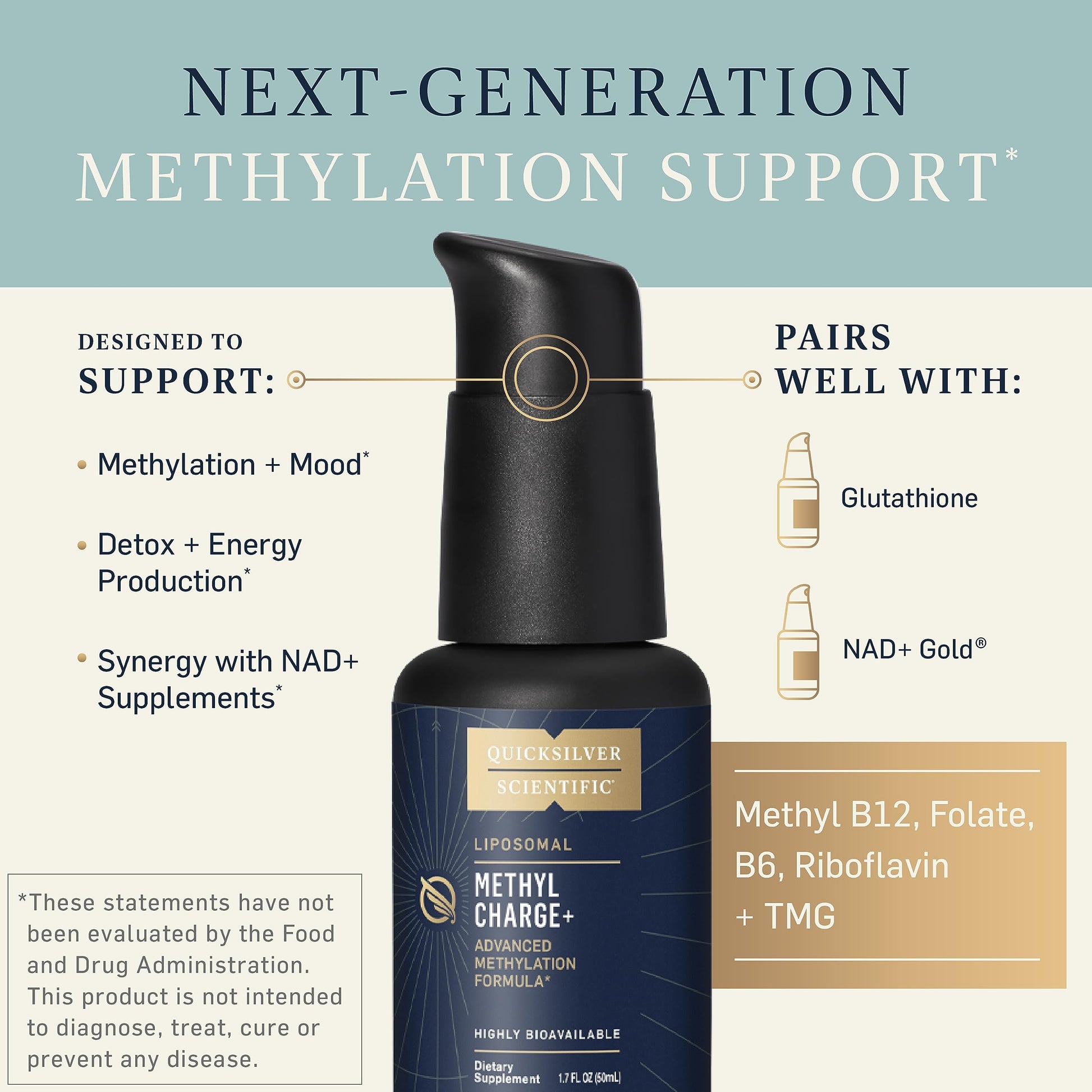 Quicksilver Scientific Methyl Charge - Methylation, Liver, Detox + Energy Supplement - Folate, Vitamin B12, Riboflavin, Vitamin B6 + TMG Supplement with Superior Absorption - Vegan B Vitamins (50ml) Quicksilver Scientific buy supplements canada