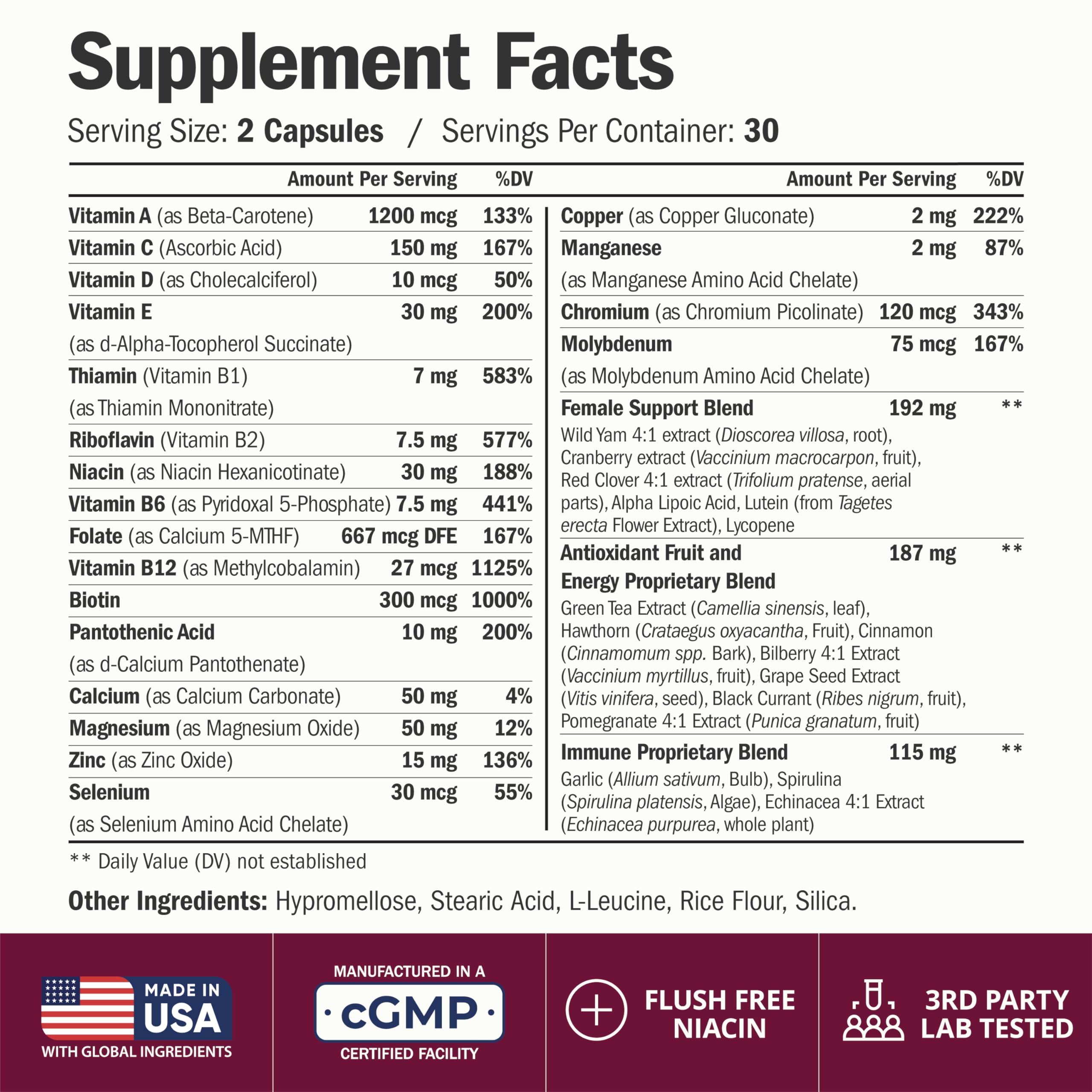 Multivitamin for Women with Methylated Vitamins and Chelated Minerals for Energy, Focus and Immune Health Vimerson Health buy supplements canada