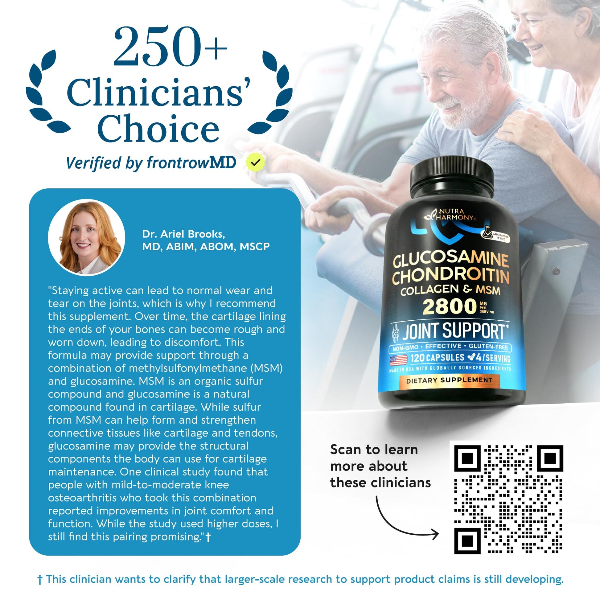Glucosamine Chondroitin MSM Collagen | HSA | Joint Support Supplement 2800 mg | Made in USA | FSA Approved Product Items | Flexibility Nutritional Vitamins NUTRAHARMONY buy supplements canada