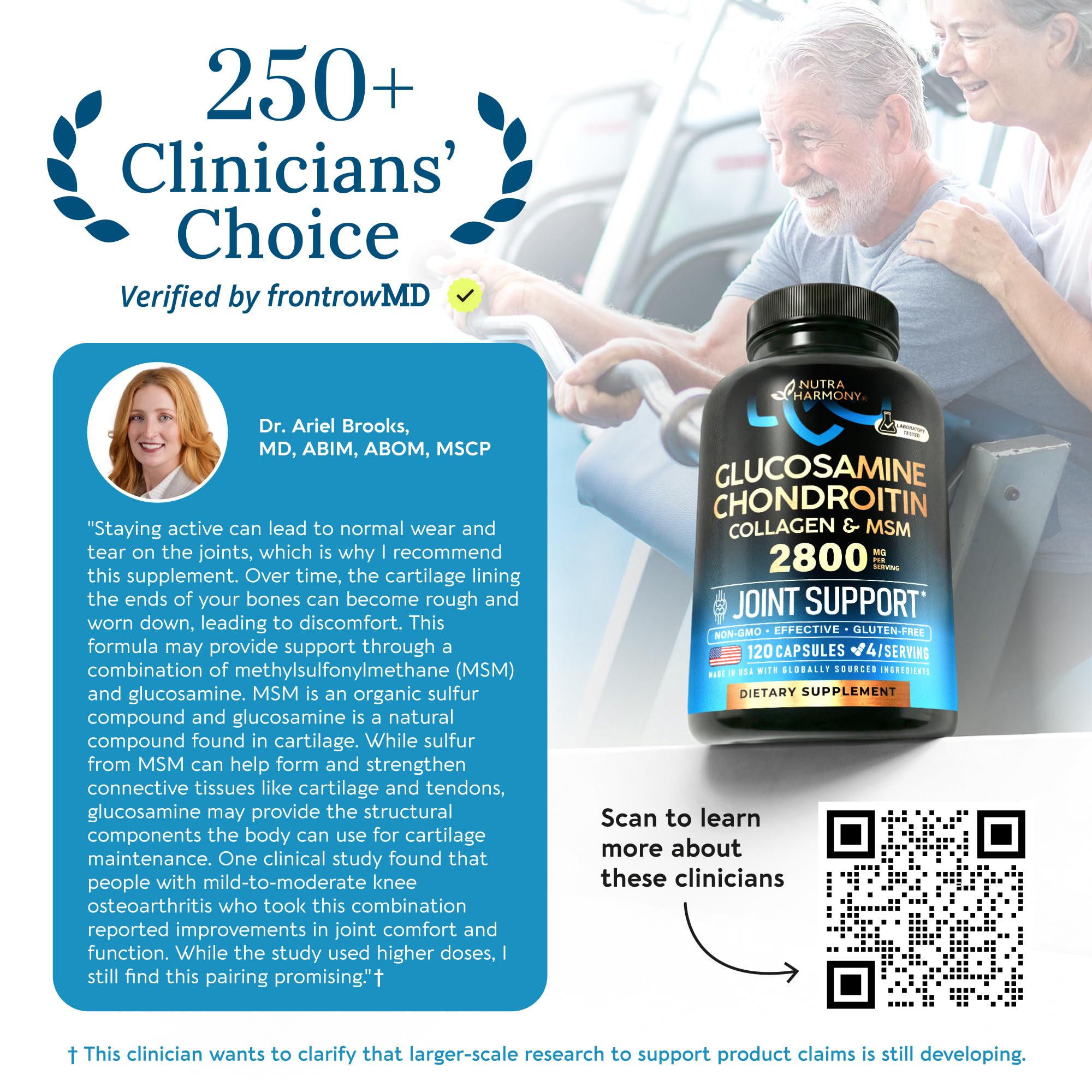 Glucosamine Chondroitin MSM Collagen | HSA | Joint Support Supplement 2800 mg | Made in USA | FSA Approved Product Items | Flexibility Nutritional Vitamins NUTRAHARMONY buy supplements canada
