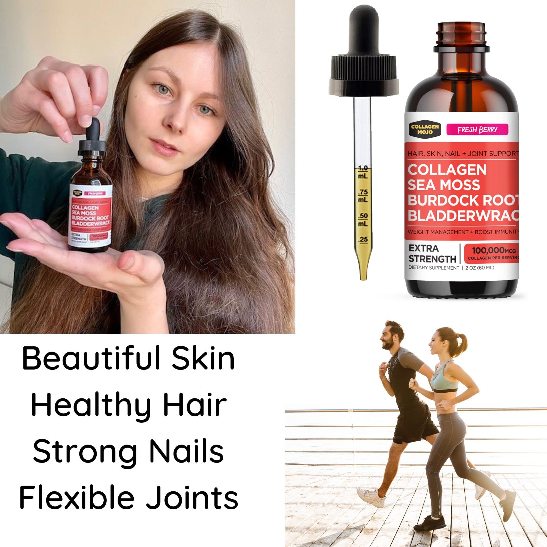 Collagen Mojo Liquid Collagen Peptides with Sea Moss, Burdock Root & Bladderwrack Collagen Mojo buy supplements canada