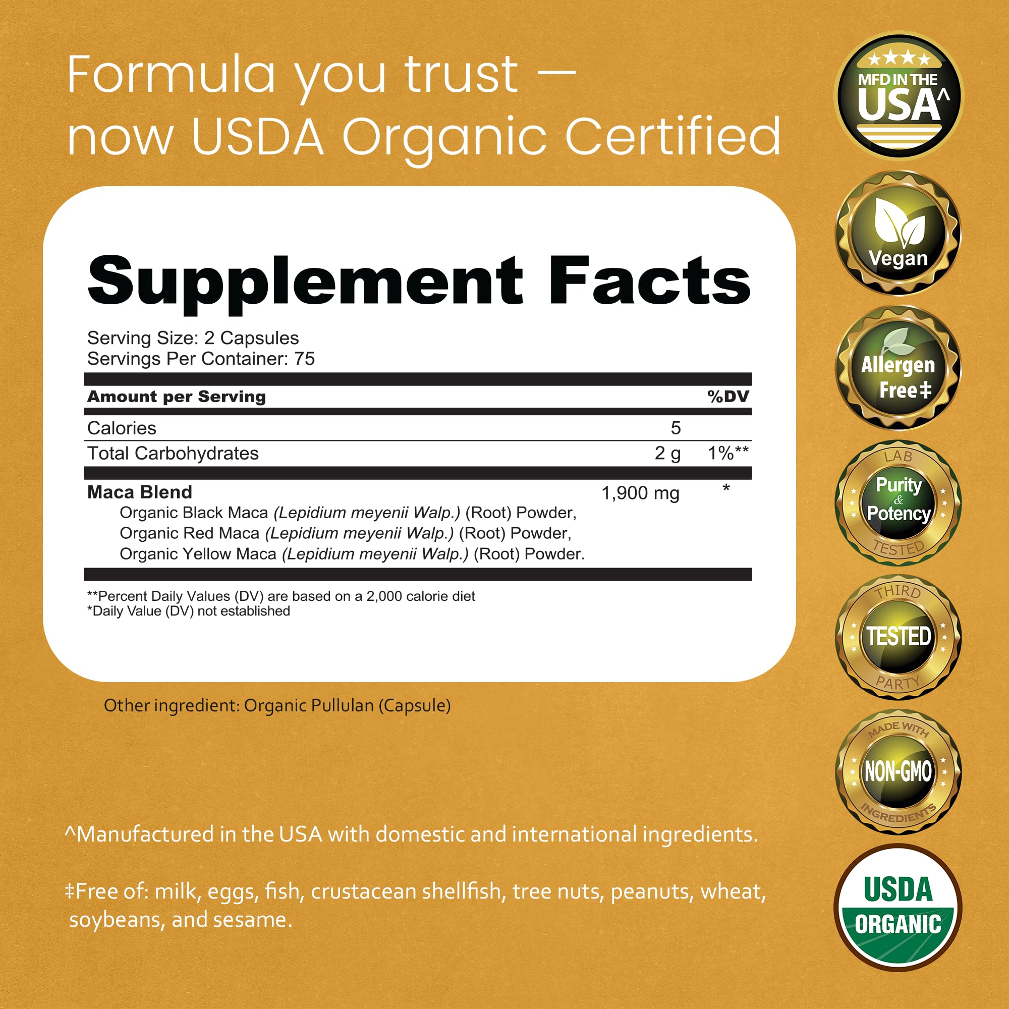 NaturaLife Labs Organic Maca Root – Black, Red & Yellow – 1900 mg per Serving – 150 Capsules – Gelatinized Peruvian Maca NaturaLife Labs buy supplements canada