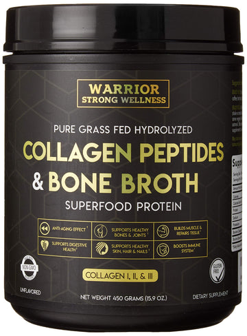 Warrior Strong Wellness Premium Collagen Peptides Bone Broth: Grass Fed Hydrolyzed Warrior Strong Wellness buy supplements canada