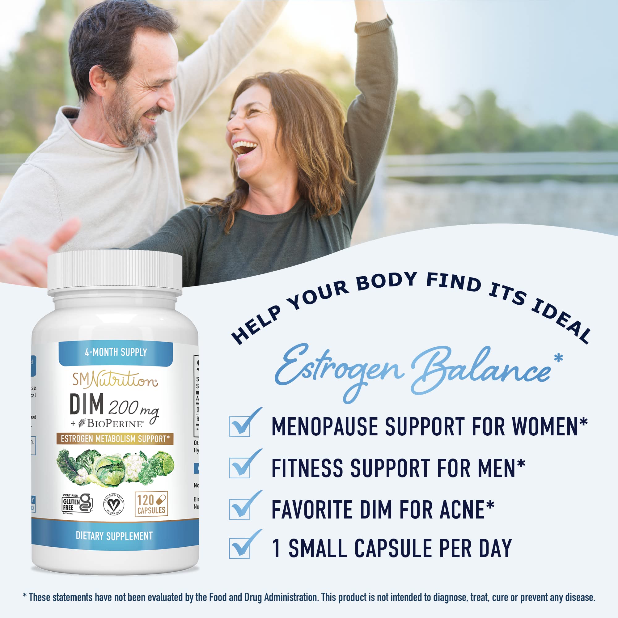 DIM Supplement 200 mg (120 Ct) | Estrogen Balance for Women & Men | Hormone Balance SMNutrition buy supplements canada