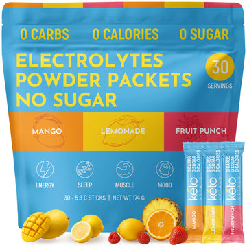 Keto Vitals Original Electrolytes Powder Packets | Keto Friendly Electrolyte Hydration Packs | Sugar Free Electrolytes | Energy Drink Mix | Zero Calorie Zero Carb (Original Assorted, 30 Count) Keto Vitals buy supplements canada