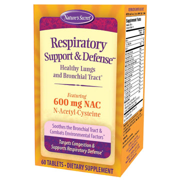 Nature's Secret Respiratory Support & Defense - 60 Tablets - Promotes Healthy Lungs & Bronchial Tract - With NAC, Fenugreek & Marshmallow - 30 Total Servings Nature's Secret buy supplements canada