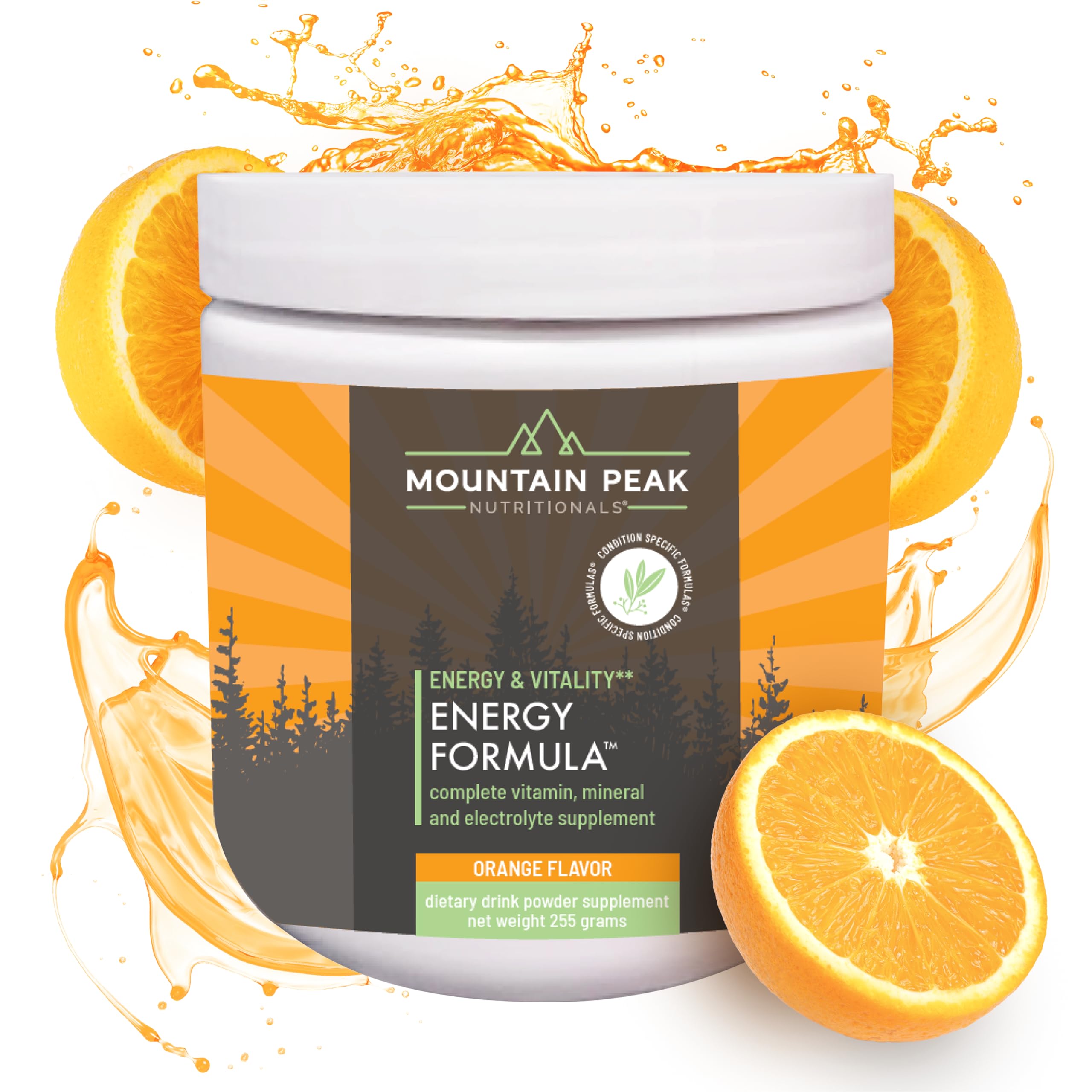 Mountain Peak Nutritionals Energy Formula - All in One Multi-Mineral Powder - Complete Nutrition, Vitamin, Mineral, and Electrolyte Supplement for Men & Women - Orange Flavor (255g, 30 Servings) Mountain Peak Nutritionals buy supplements canada