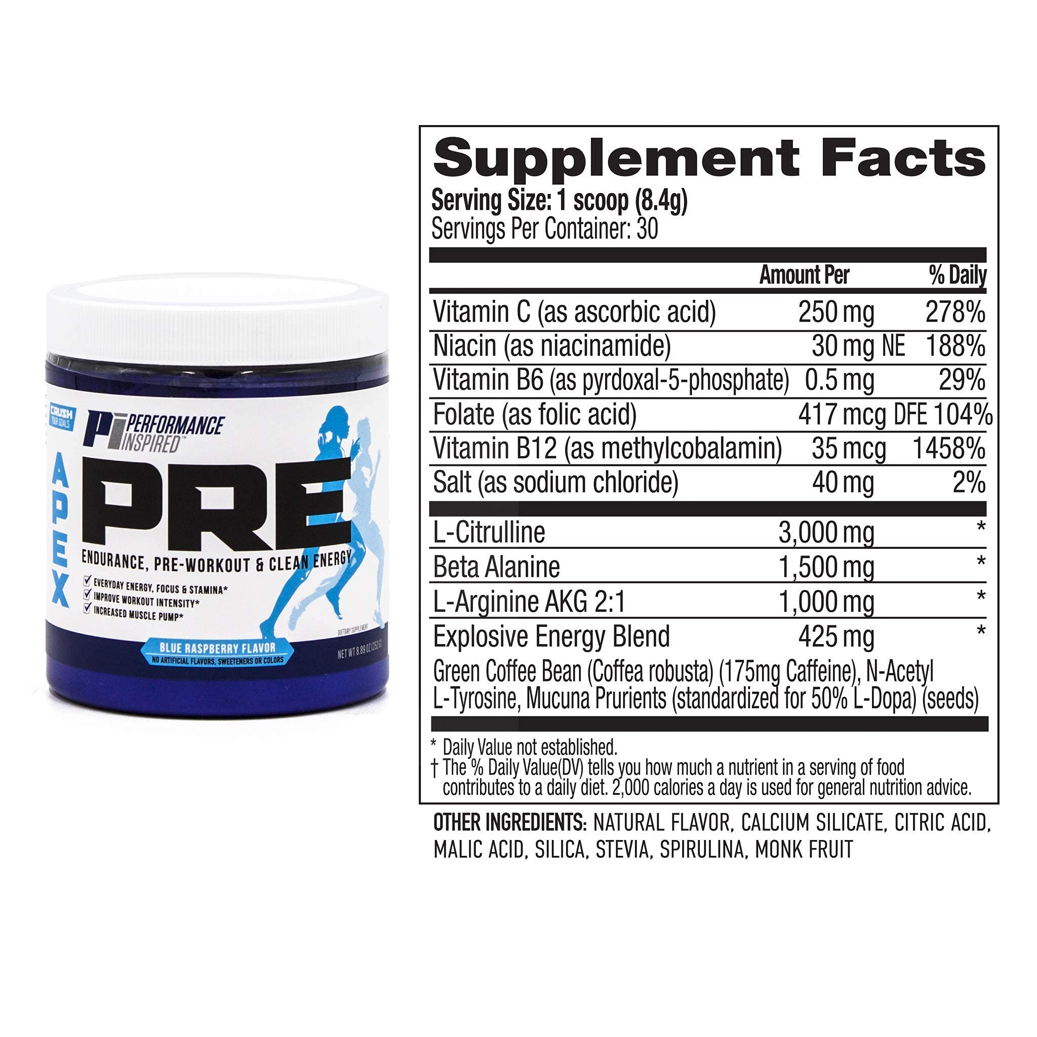 PERFORMANCE INSPIRED Nutrition - APEX Pre Workout Powder - Increase Energy & Endurance PERFORMANCE INSPIRED buy supplements canada
