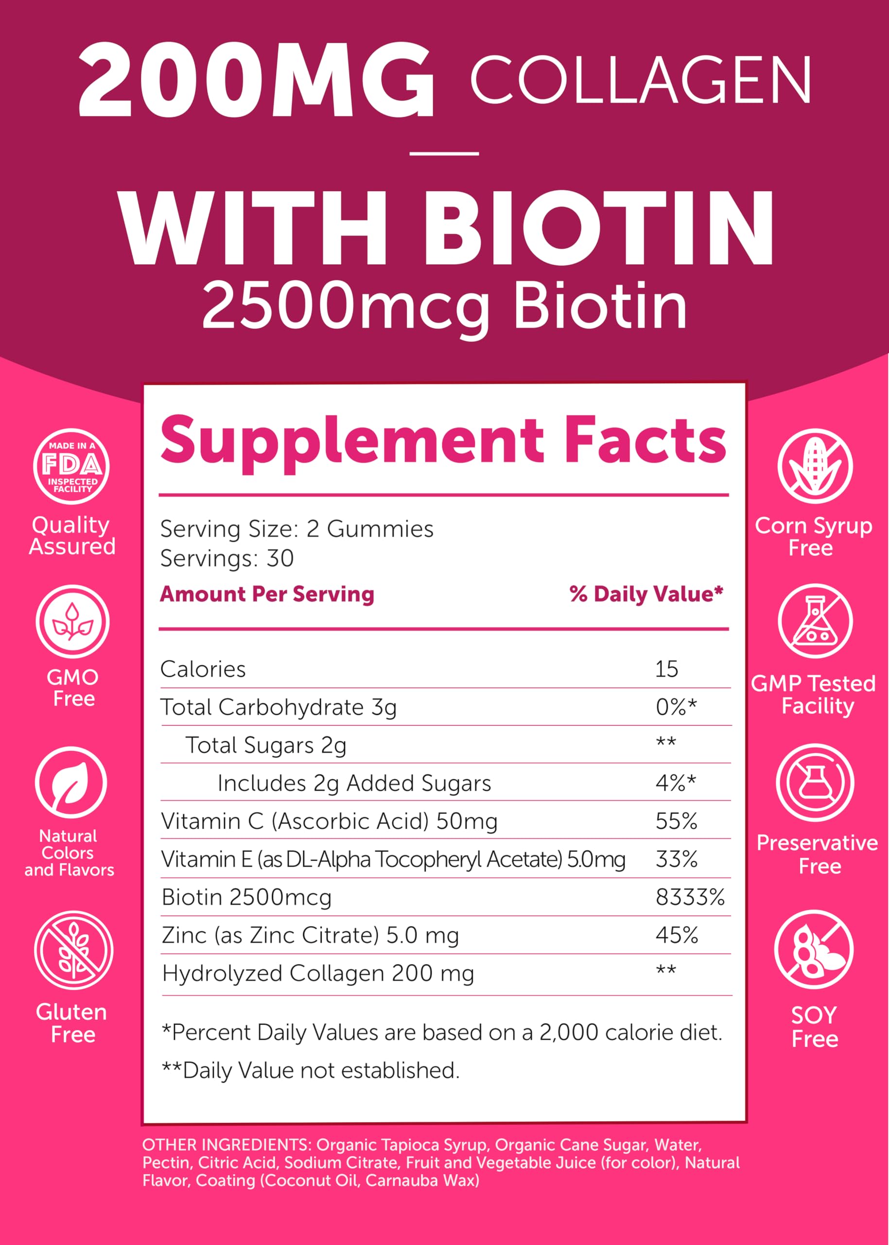 Lunakai USA Made Collagen Peptides Gummies - 200mg Non-GMO Anti-Aging Formula with Biotin, Zinc, Vitamins C Lunakai buy supplements canada