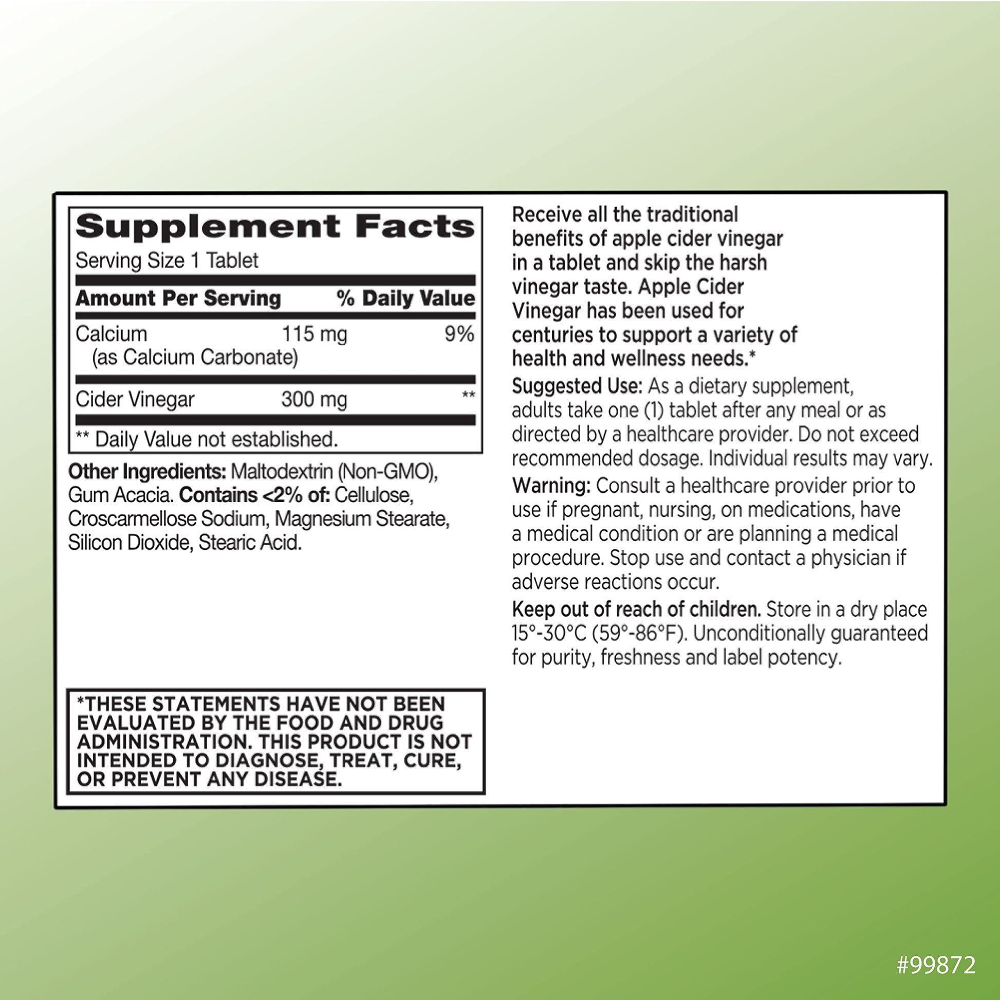 Quality Choice Apple Cider Vinegar 300 mg - General Health and Wellness - Dietary Supp Quality Choice buy supplements canada