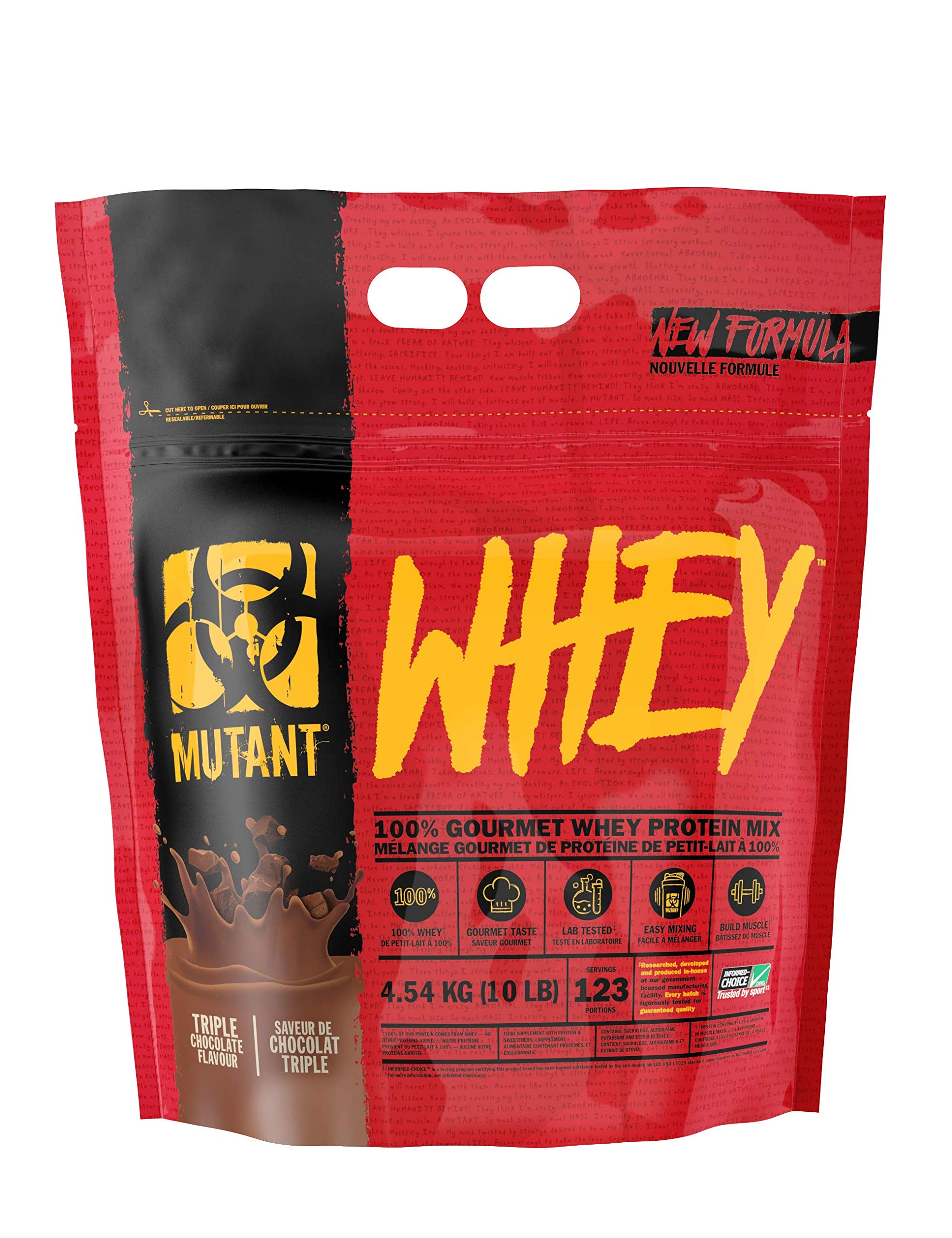 Mutant Whey – 100% Whey Protein Powder, Gourmet Taste, 22g of Protein, 10.4 g EAAs, 5 g BCAAs Mutant buy supplements canada
