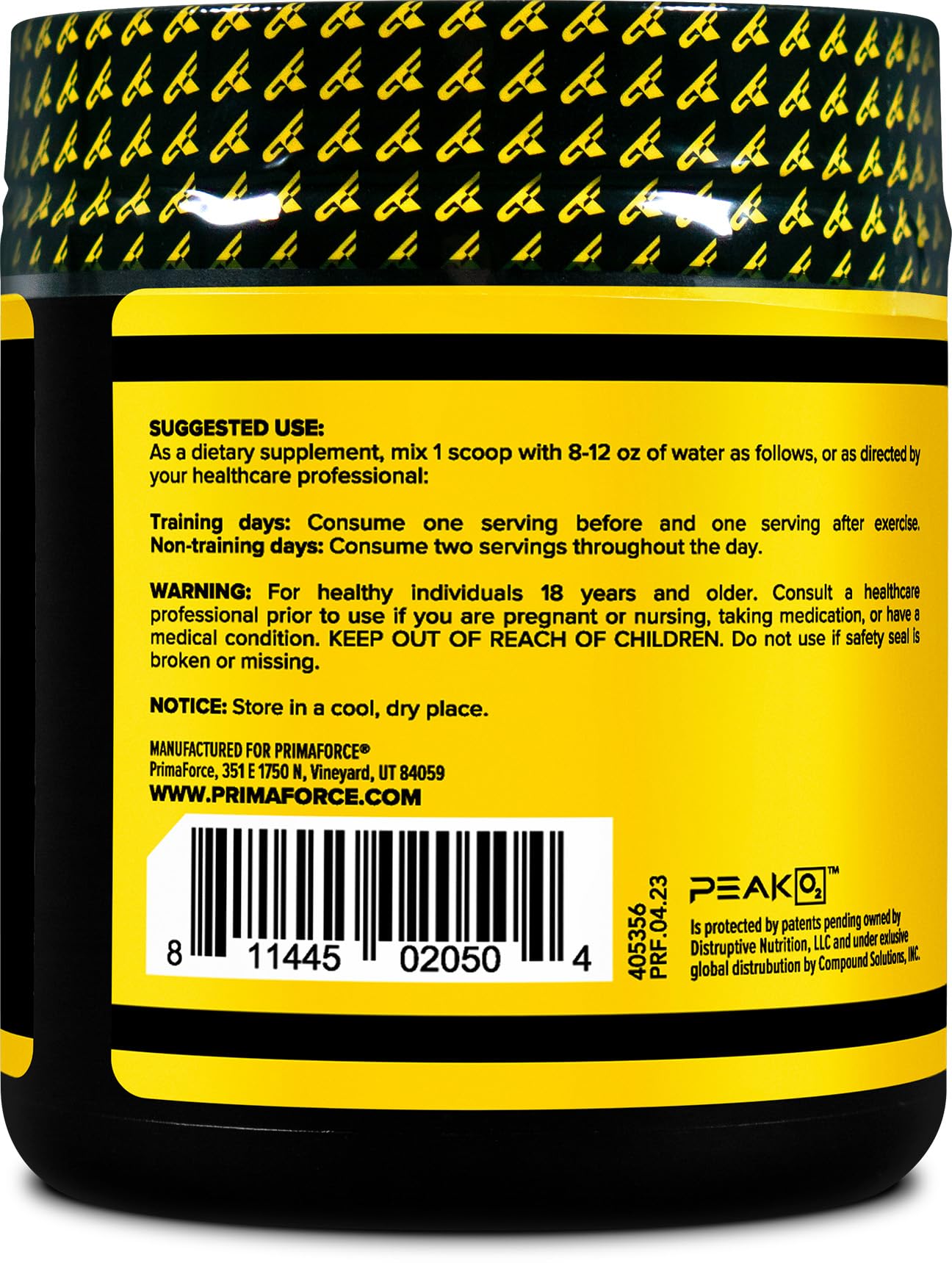PrimaForce Peak O2 Workout Supplement, 120 Grams - Proprietary Blend, Non-GMO, Vegan and Gluten Free Primaforce buy supplements canada