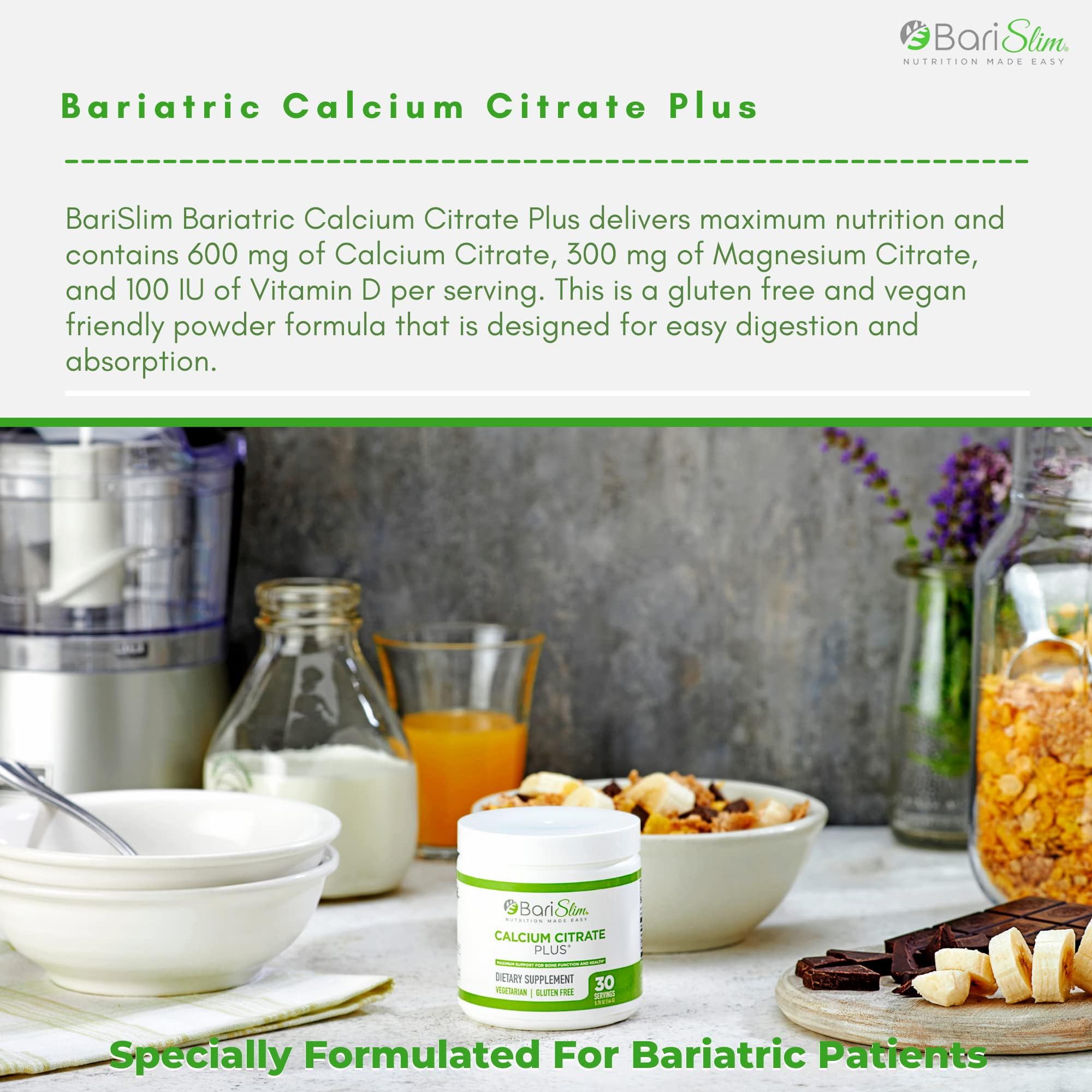 BariSlim Bariatric Calcium Citrate Plus Powder - Formulated for Patients After Weight Loss BariSlim buy supplements canada