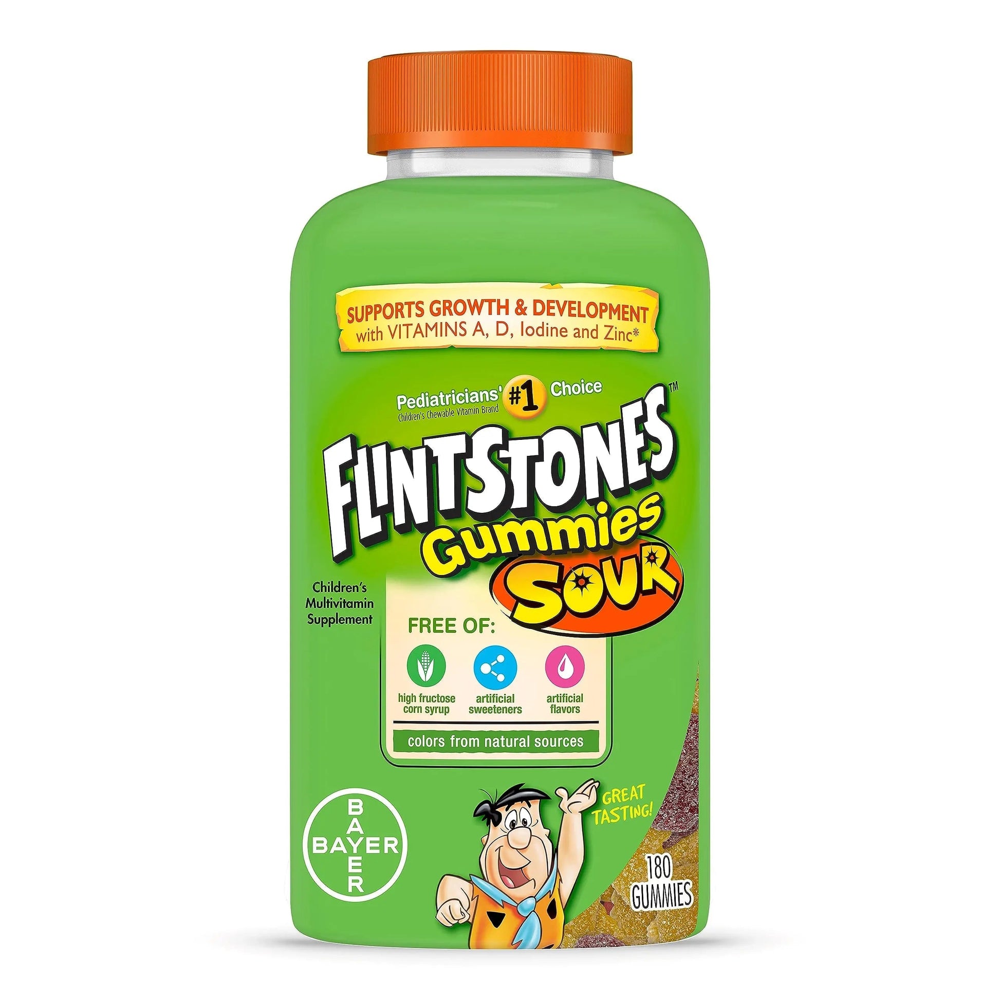 Flintstones Sour Gummy Vitamins For Kids, Kids Multivitamin Gummies with Vitamins C, B6, B12, A & Vitamin D, Support Kids Growth and Development, 180 Count Bayer buy supplements canada