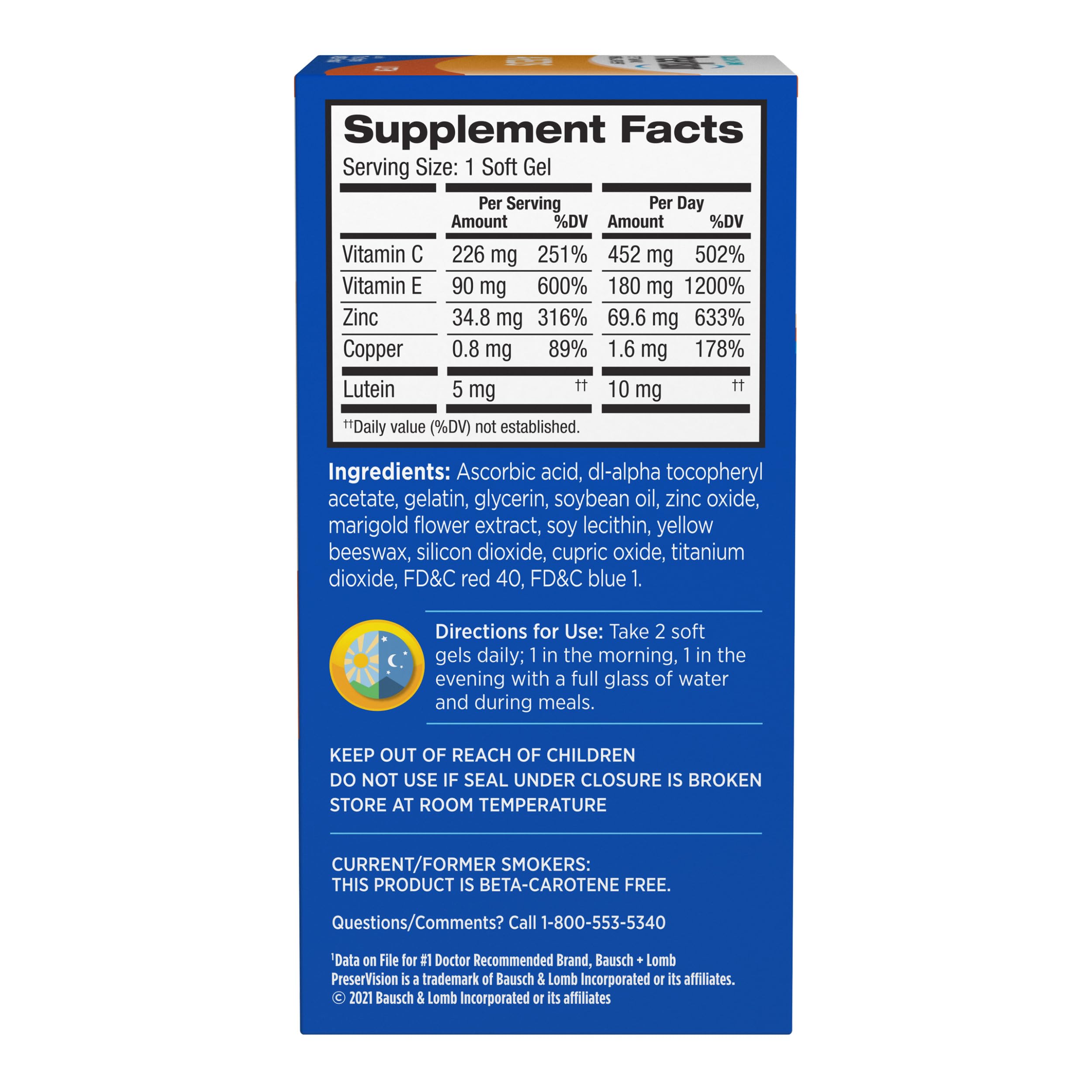 PreserVision AREDS Eye Vitamins, #1 Eye Doctor Recommended Brand, Multivitamin with Lutein, Vitamins C & E, Zinc, and Copper Supplements, 120 Softgels PreserVision buy supplements canada