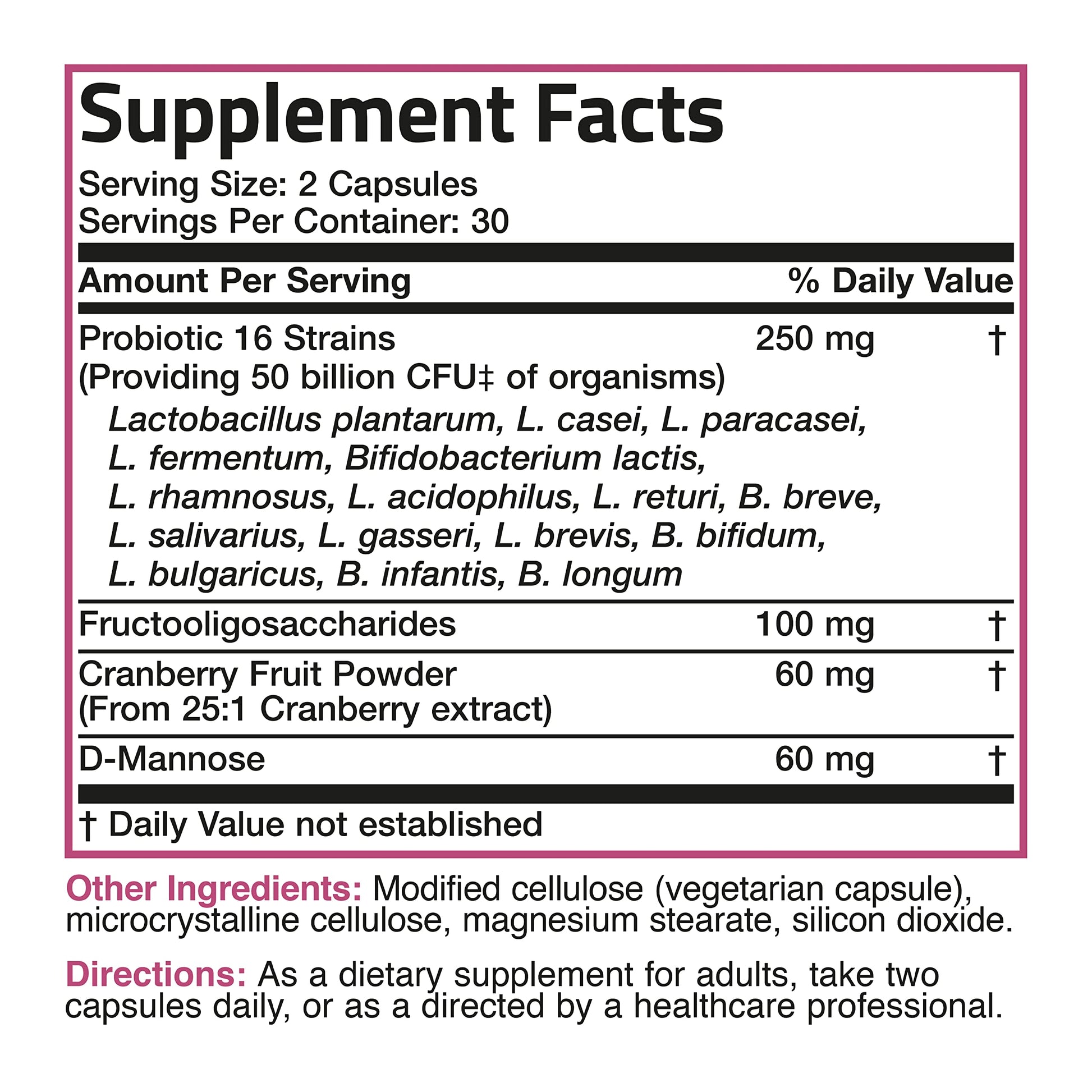 Bronson Women's Probiotic 50 Billion CFU + Prebiotic with Cranberry & D-Mannose – Vaginal Health, Healthy Digestion, Immune Function and Urinary Tract Support, Non-GMO, 60 Vegetarian Capsules Bronson buy supplements canada