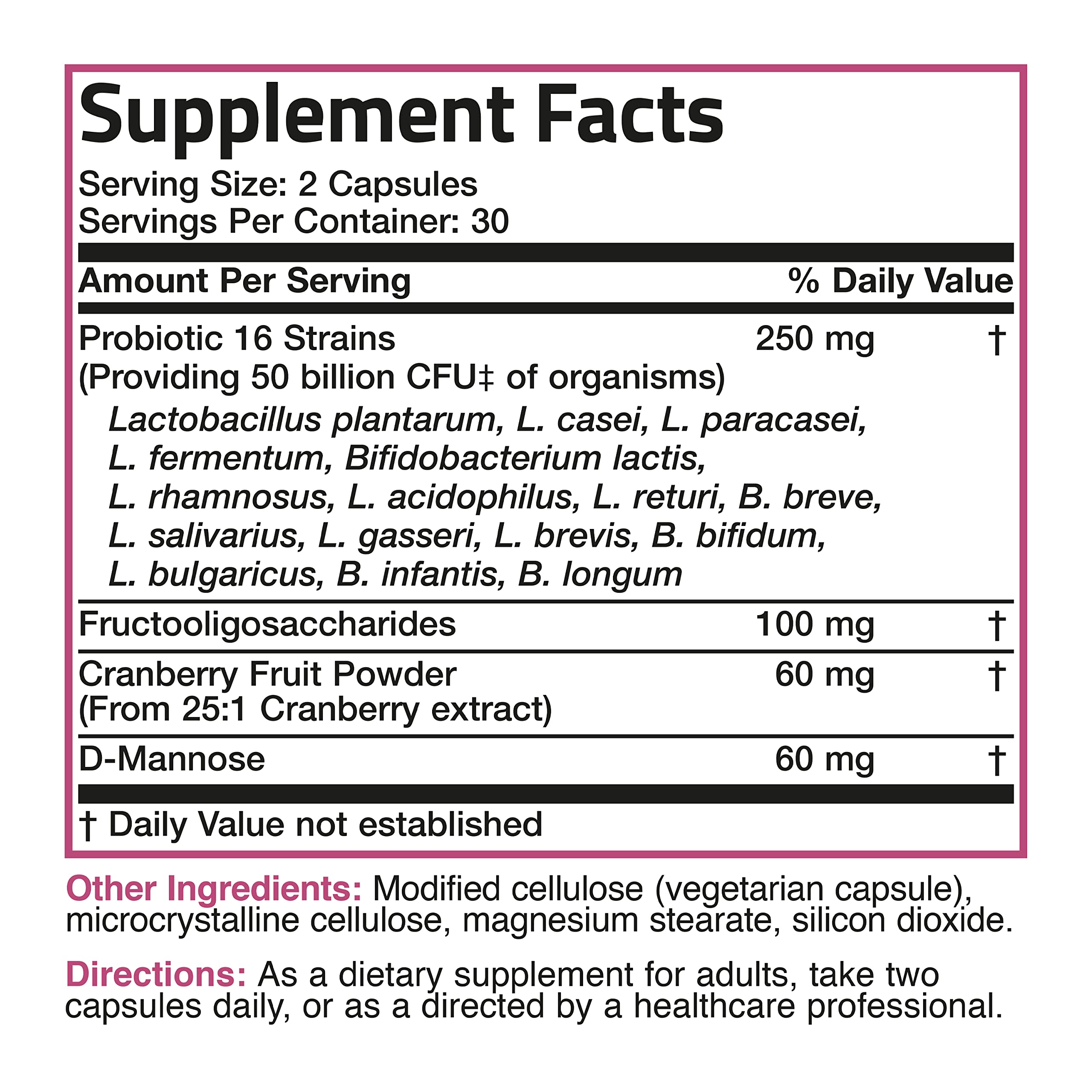 Bronson Women's Probiotic 50 Billion CFU + Prebiotic with Cranberry & D-Mannose – Vaginal Health, Healthy Digestion, Immune Function and Urinary Tract Support, Non-GMO, 60 Vegetarian Capsules Bronson buy supplements canada