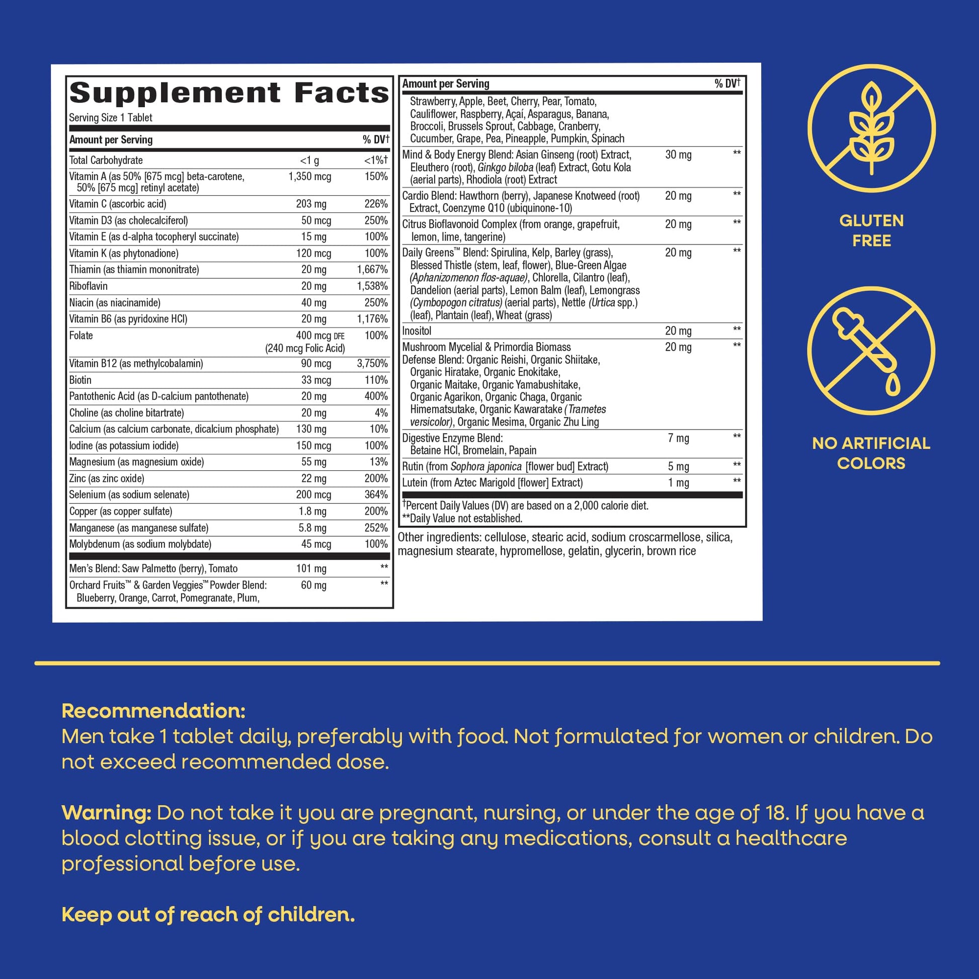 Nature's Way Alive! Men’s 50+ Daily Ultra Multivitamin, High Potency Formula, Supports Healthy Brain, Eyes & Heart*, with Methylated B12 Nature's Way buy supplements canada