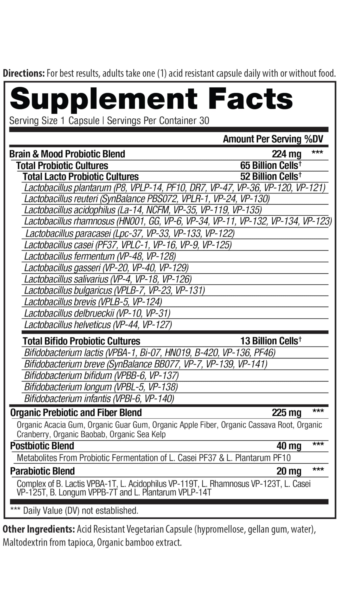 Vital Pro Naturals - Brain & Mood Probiotics + Prebiotics, Postbiotics, Parabiotics, 4-in-1 Health Supplement for Adults, High Potency, 67 Strains, Digestive, Brain and Immune Health, 30 ct Vital Planet buy supplements canada