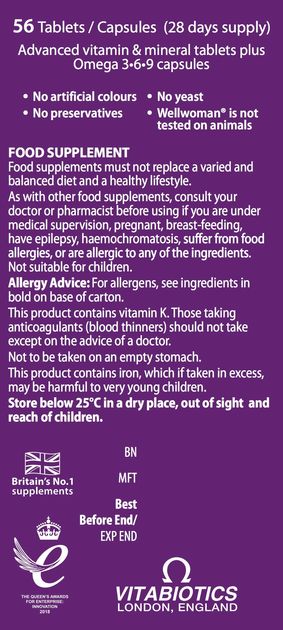 Vitabiotics Wellwoman Plus Omega 3 6 9 - 56 Tablets/Capsules Vitabiotics buy supplements canada
