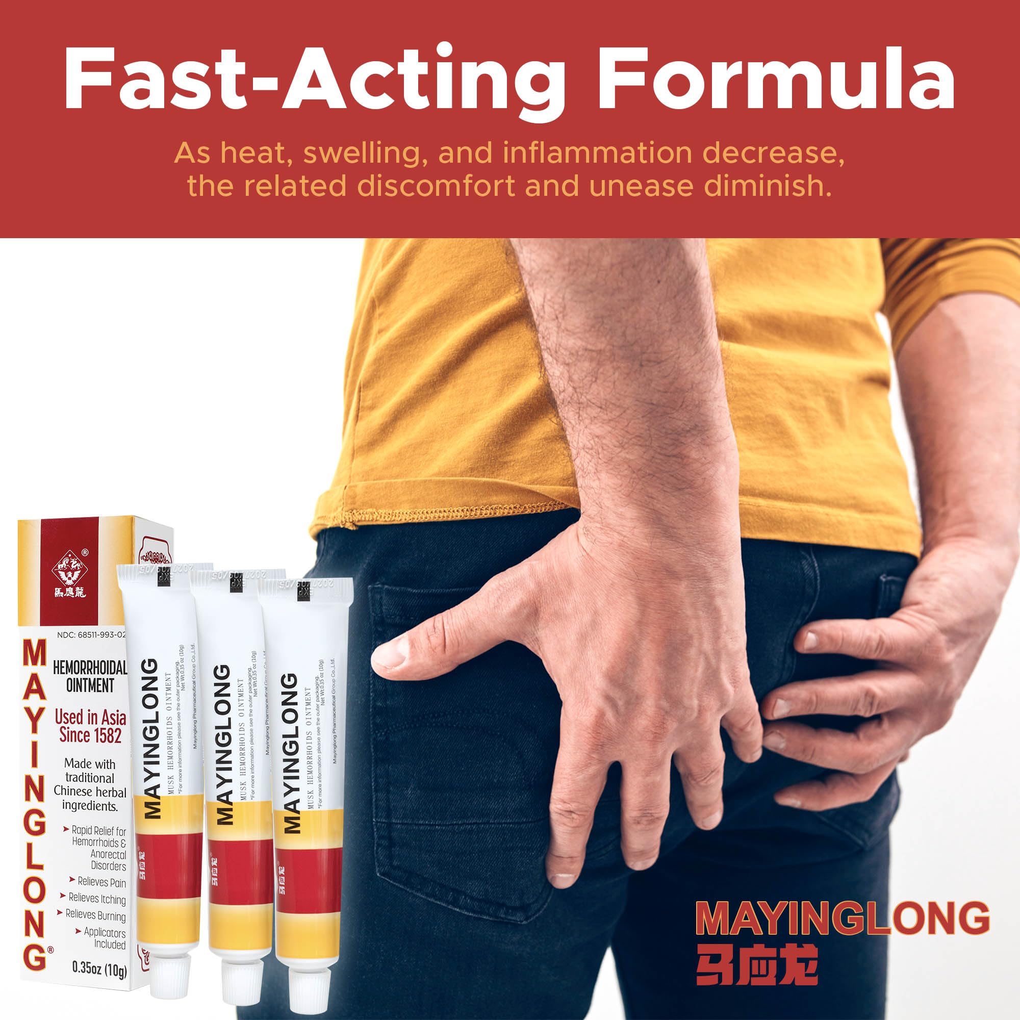 Mayinglong Musk Hemorrhoidal Ointment, Helps Relieve Itching, Burning, or Discomfort Fast (3 Pack) Mayinglong buy supplements canada