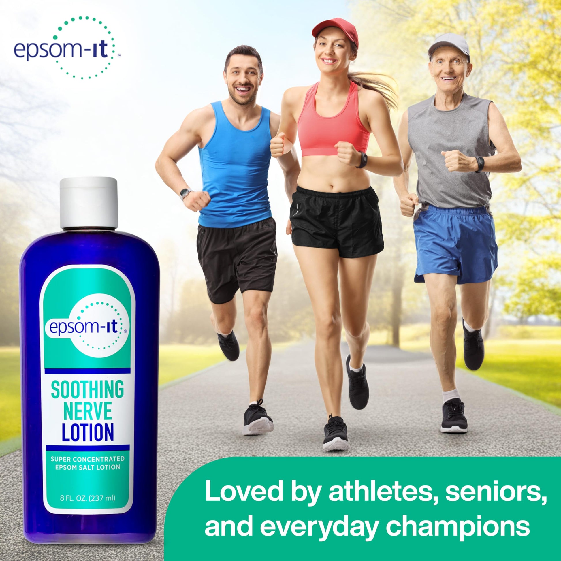 Epsom-It Soothing Nerve Lotion - Epsom Salt Magnesium Lotion, Topical Magnesium Cream with Capsaicin & Arnica to Provide Comfort for Legs, Knee and Feet, 8.0 oz., 2-Pack EPSOM-IT buy supplements canada