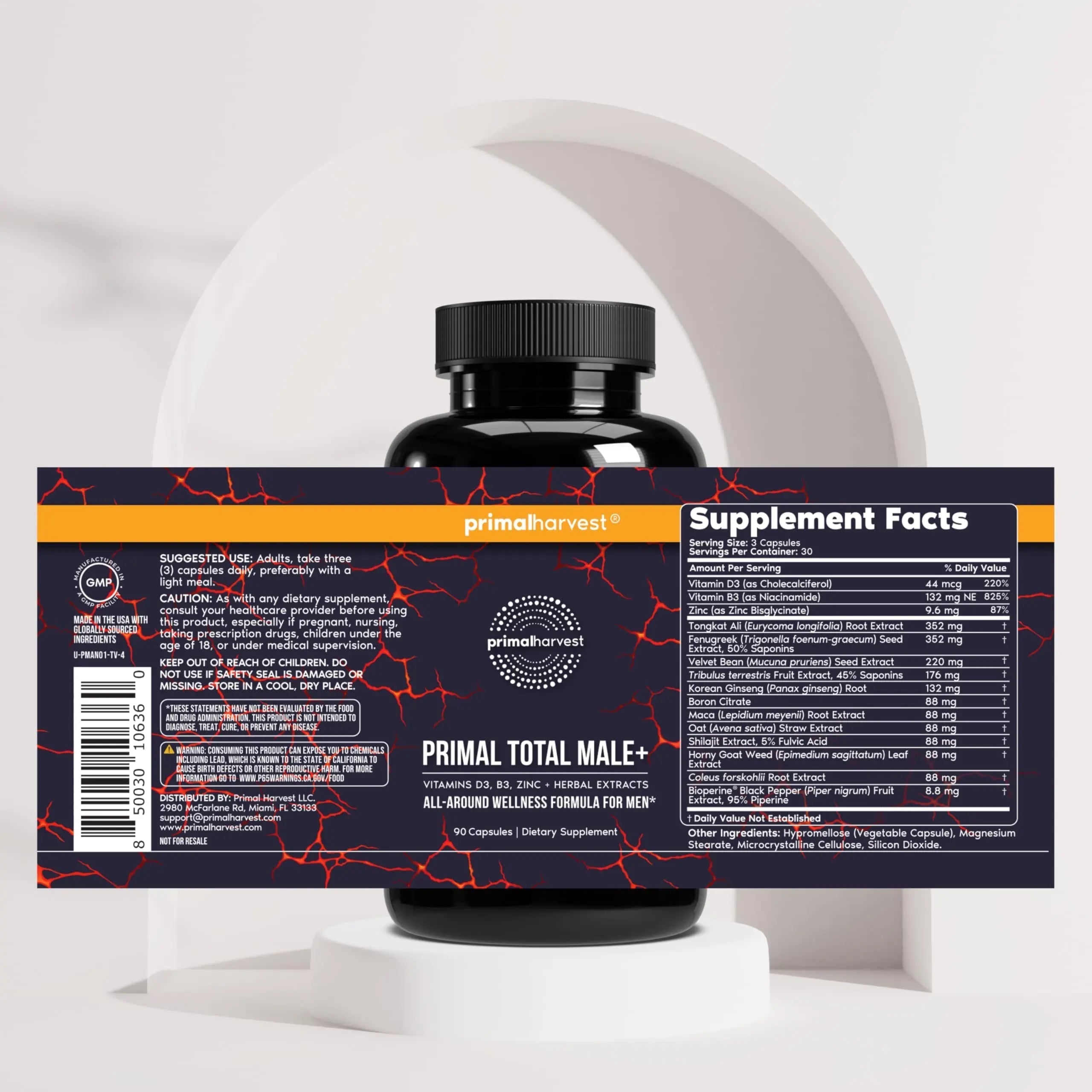 Primal Harvest Total Male+ Multivitamin for Men Vitamins, Minerals and Herbal Support for Energy, Vitality, Immune Health Primal Harvest buy supplements canada