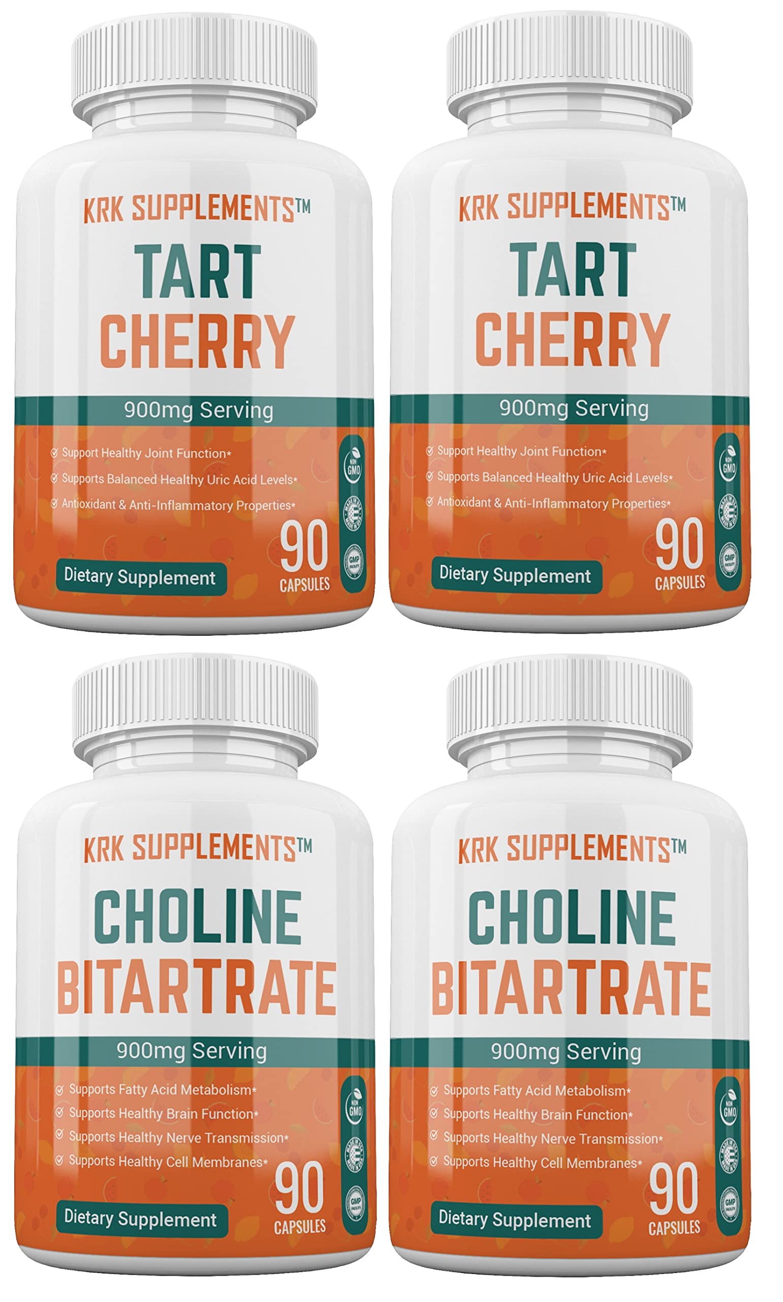 KRK SUPPLEMENTS Bundle Combo of 2 Bottles of Choline Bitartrate and 2 Bottles KRK SUPPLEMENTS buy supplements canada