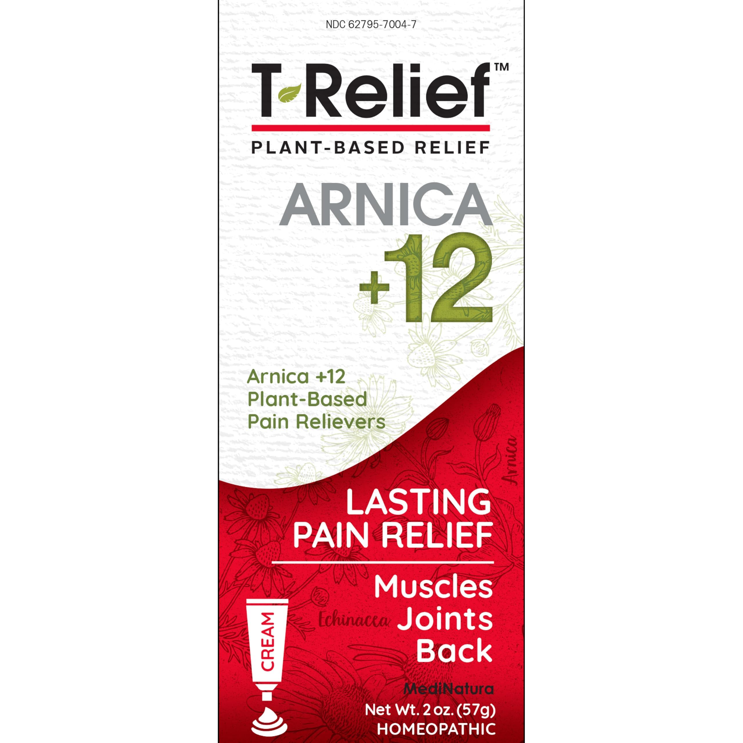 MediNatura T-Relief Extra Strength Discomfort Relief-Naturally-Soothing Cream That Supports Sore Joints-Stiffness & Body Ache Aid-Homeopathic Herbal Rub-Fast-Absorbing & Non-Sticky Lotion - 2 oz MediNatura buy supplements canada