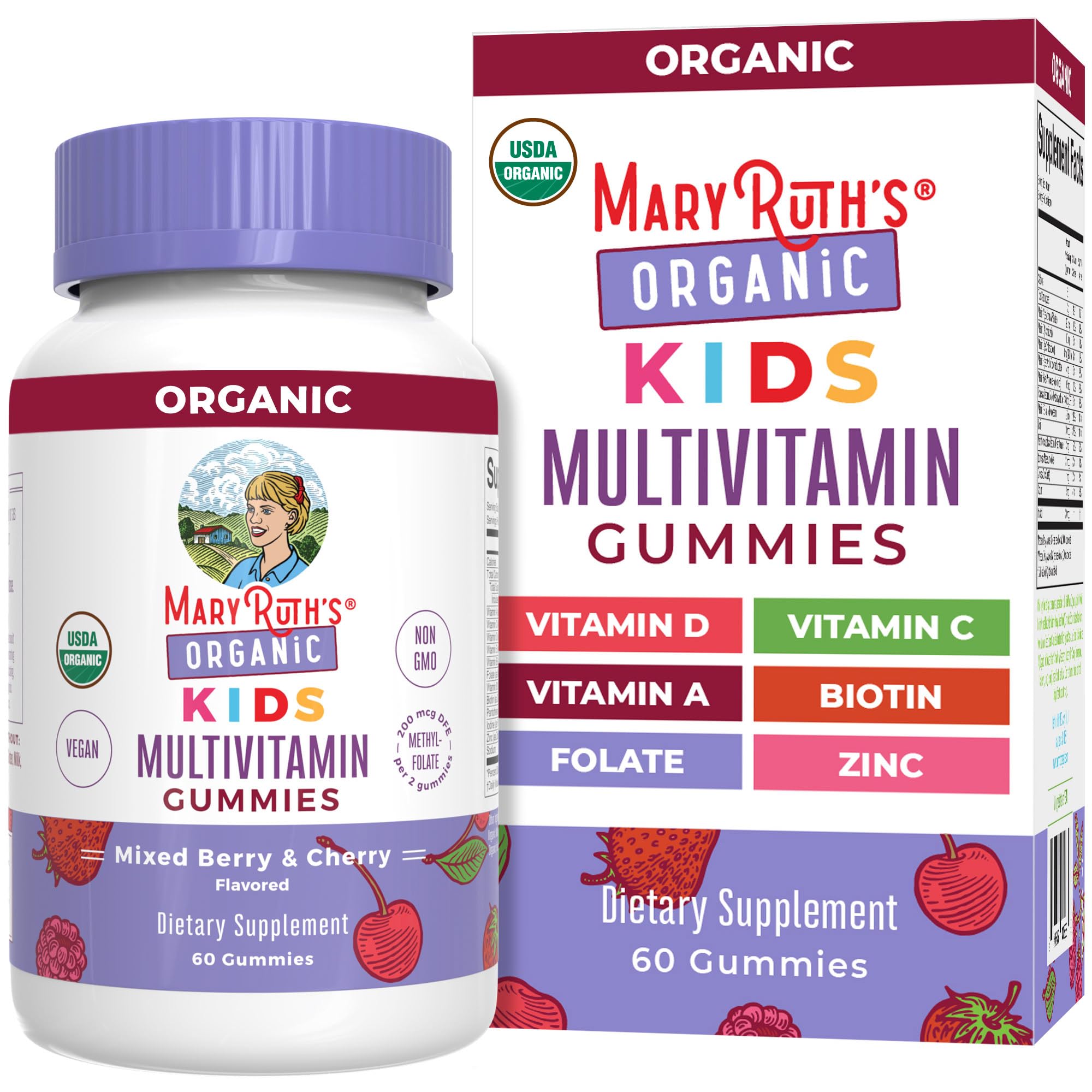 MARYRUTH'S Kids Vitamins | Multi | 1 Month Supply | Multivitamin Gummies for Ages 4+ | Multivitamin for Kids | Vegan | Only 2 Gummies a Day | 60 Count MARYRUTH'S buy supplements canada
