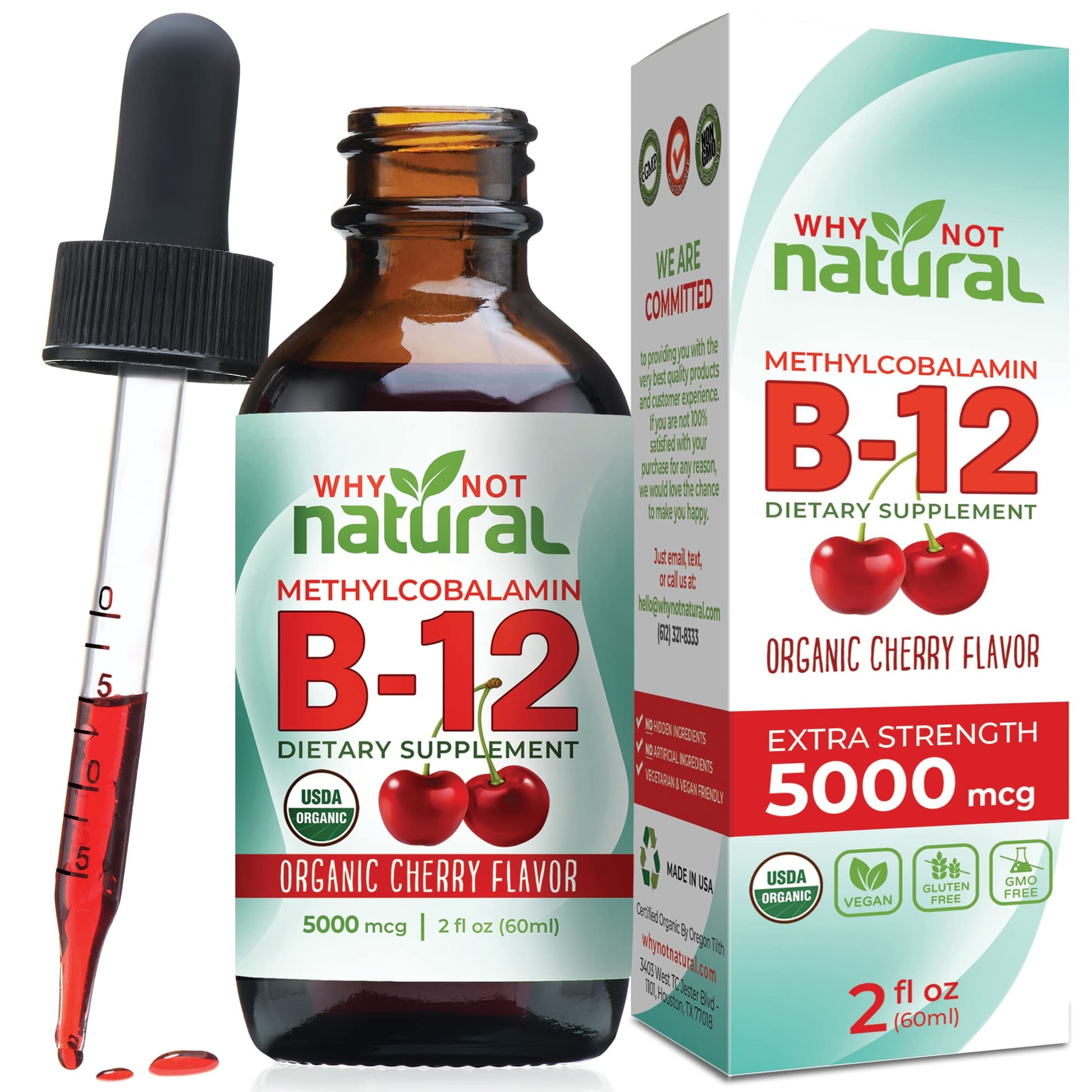 Why Not Natural Organic Vitamin B12 Liquid - Sublingual Extra Strength 60 x 5000 mcg Why Not Natural buy supplements canada