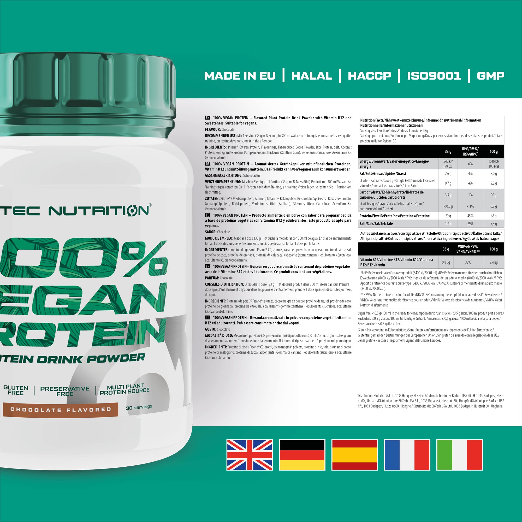 Scitec Nutrition 100% Vegan Protein – 5 Plant-Based Protein Sources – Fortified with Vitamin B12 Scitec Nutrition buy supplements canada