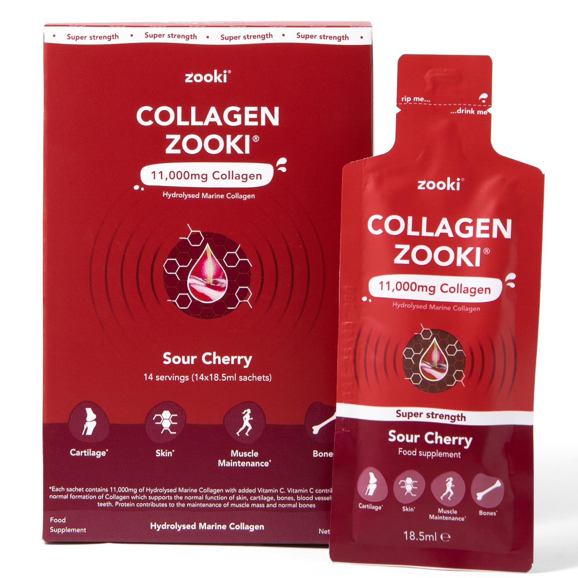 Zooki 11,000mg Super Strength Marine Collagen Liquid Sachets | Hydrolysed Marine Collagen Peptides Zooki buy supplements canada
