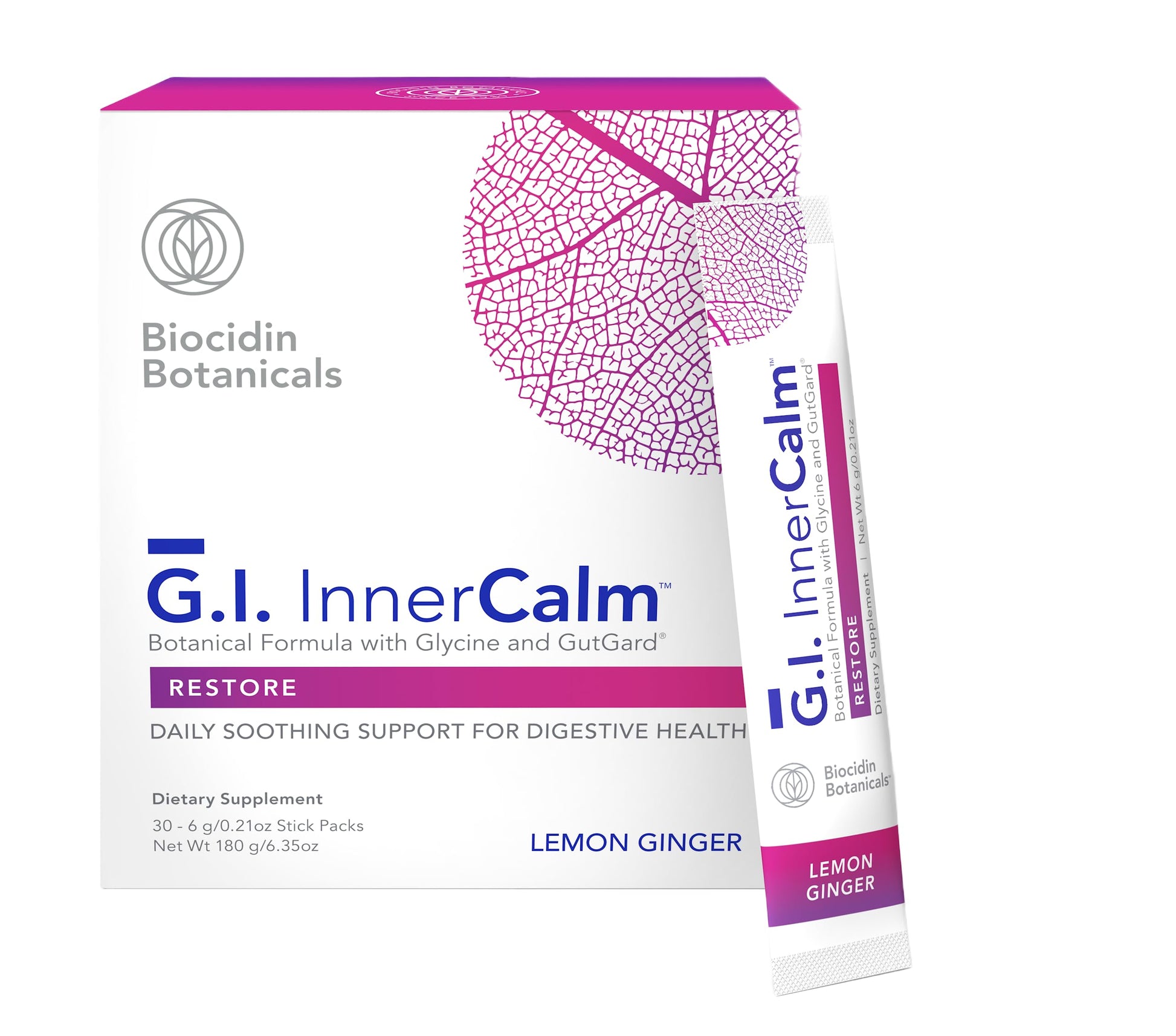 Bio-Botanical Research Biocidin Drink Mix - GI InnerCalm - Support Digestive Health, GI Detox, Healthy Mood & Sense of Relaxation - Soothing Formula with Glycine & No Glutamine (30 Stick Packs) Bio-Botanical Research buy supplements canada