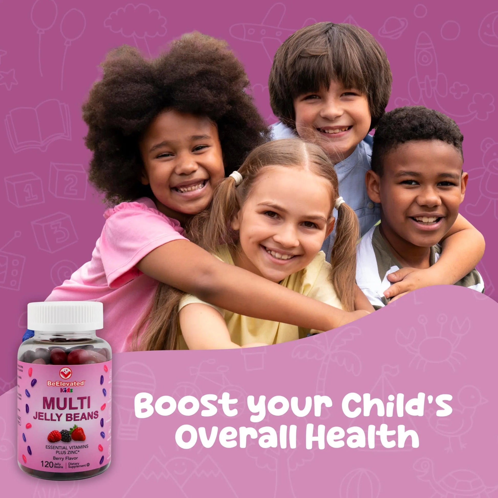 BeElevated Kids Multivitamin Gummies – Tasty Berry-Flavored Zinc Gummies for Children & Adults – Vegetarian, Gluten-Free BeElevated buy supplements canada