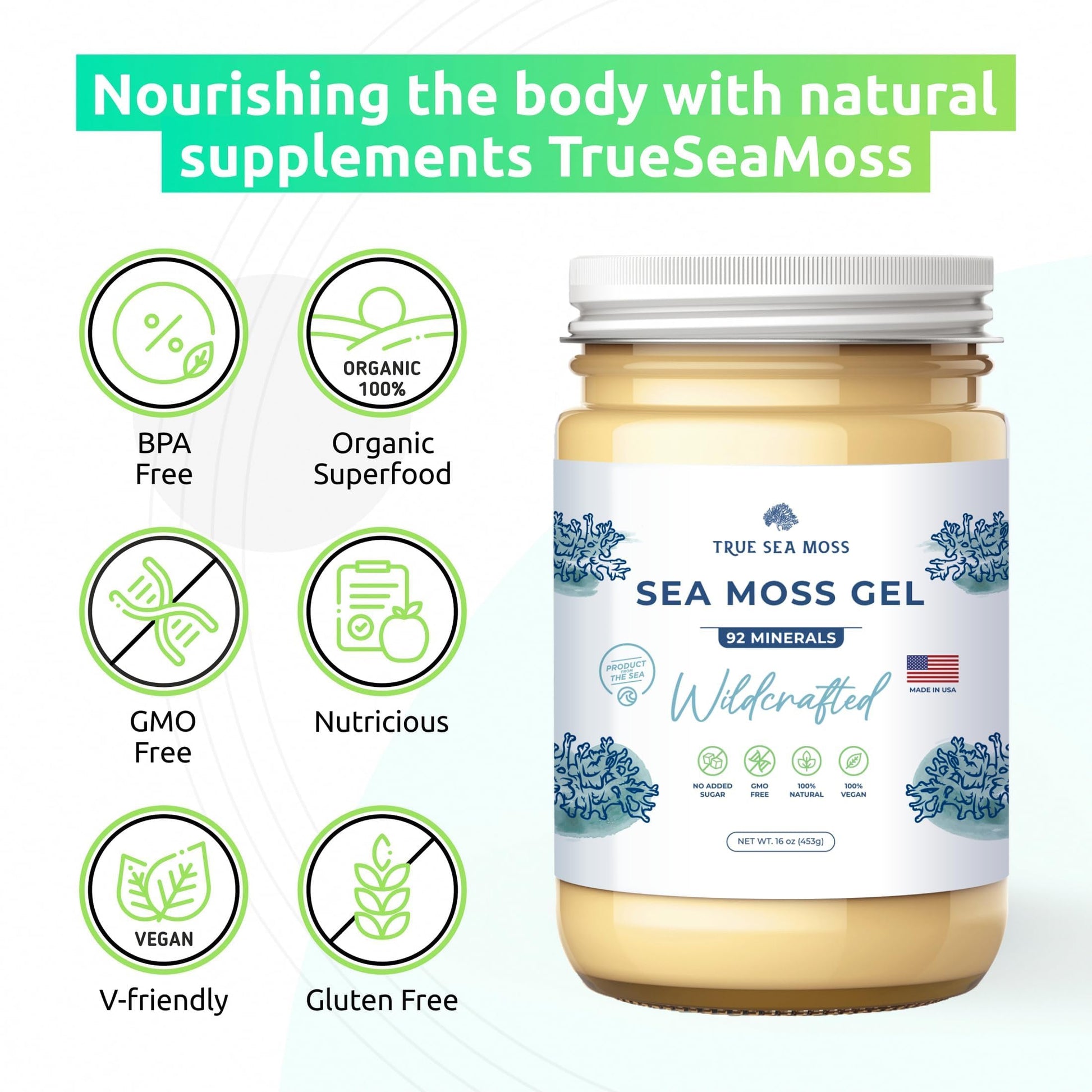 TrueSeaMoss Wildcrafted Irish Sea Moss Gel – Nutritious Raw Seamoss Rich in Minerals TrueSeaMoss buy supplements canada